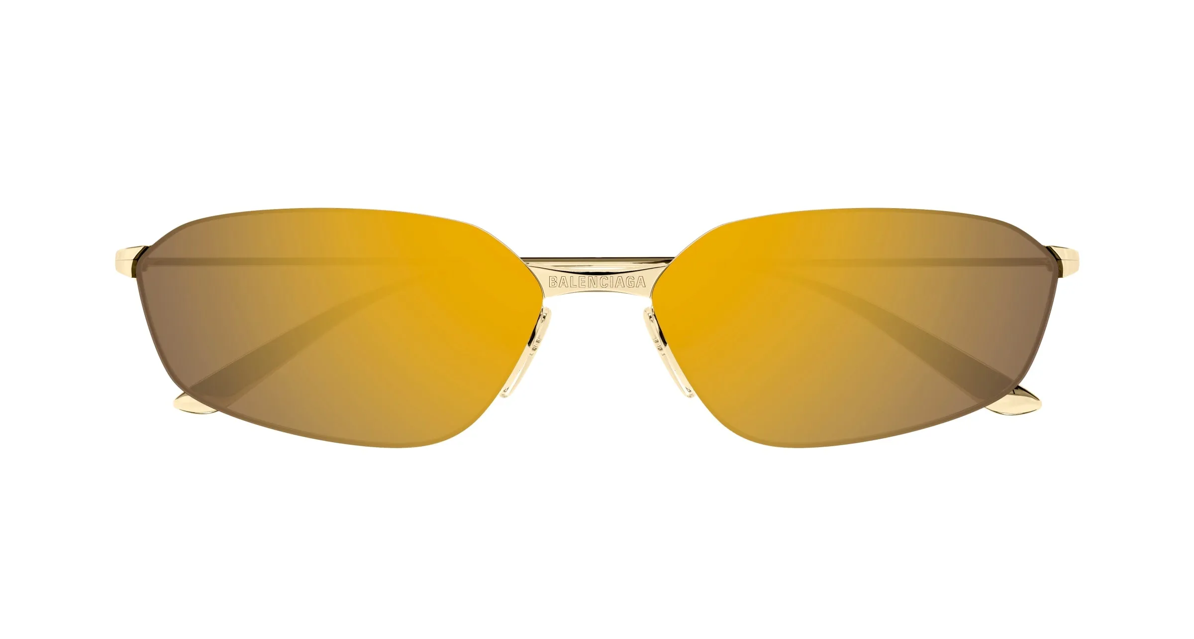 Balenciaga BB0412S 004 Occhiali da sole Metallo Oro Geometrica - immagine 2