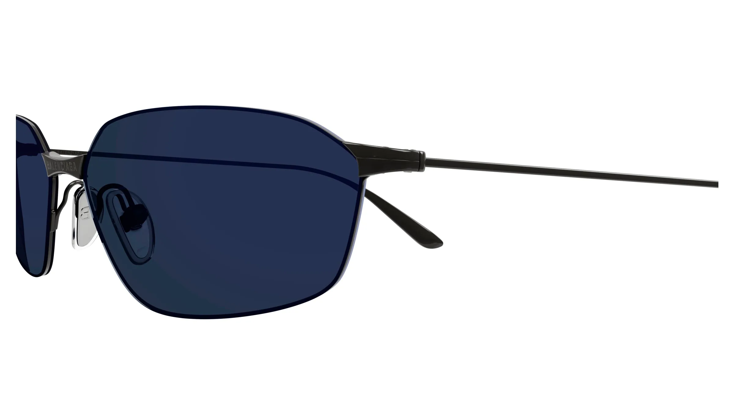 Balenciaga BB0412S 003 Occhiali da sole Metallo Grigio Blu Geometrica - immagine 3