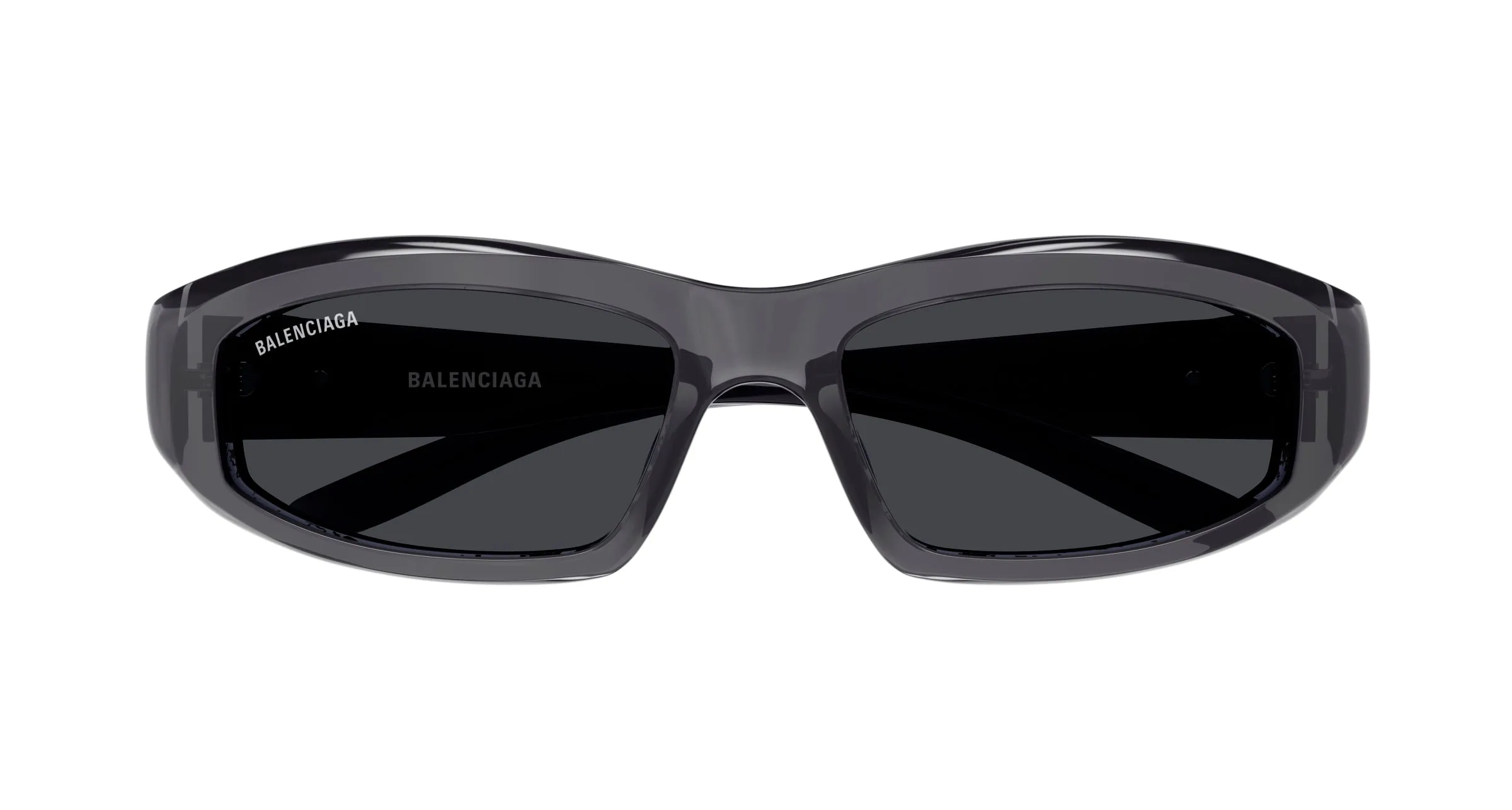 Balenciaga BB0408S 004 Occhiali da sole Acetato Grigio Grigio Squadrata - immagine 2
