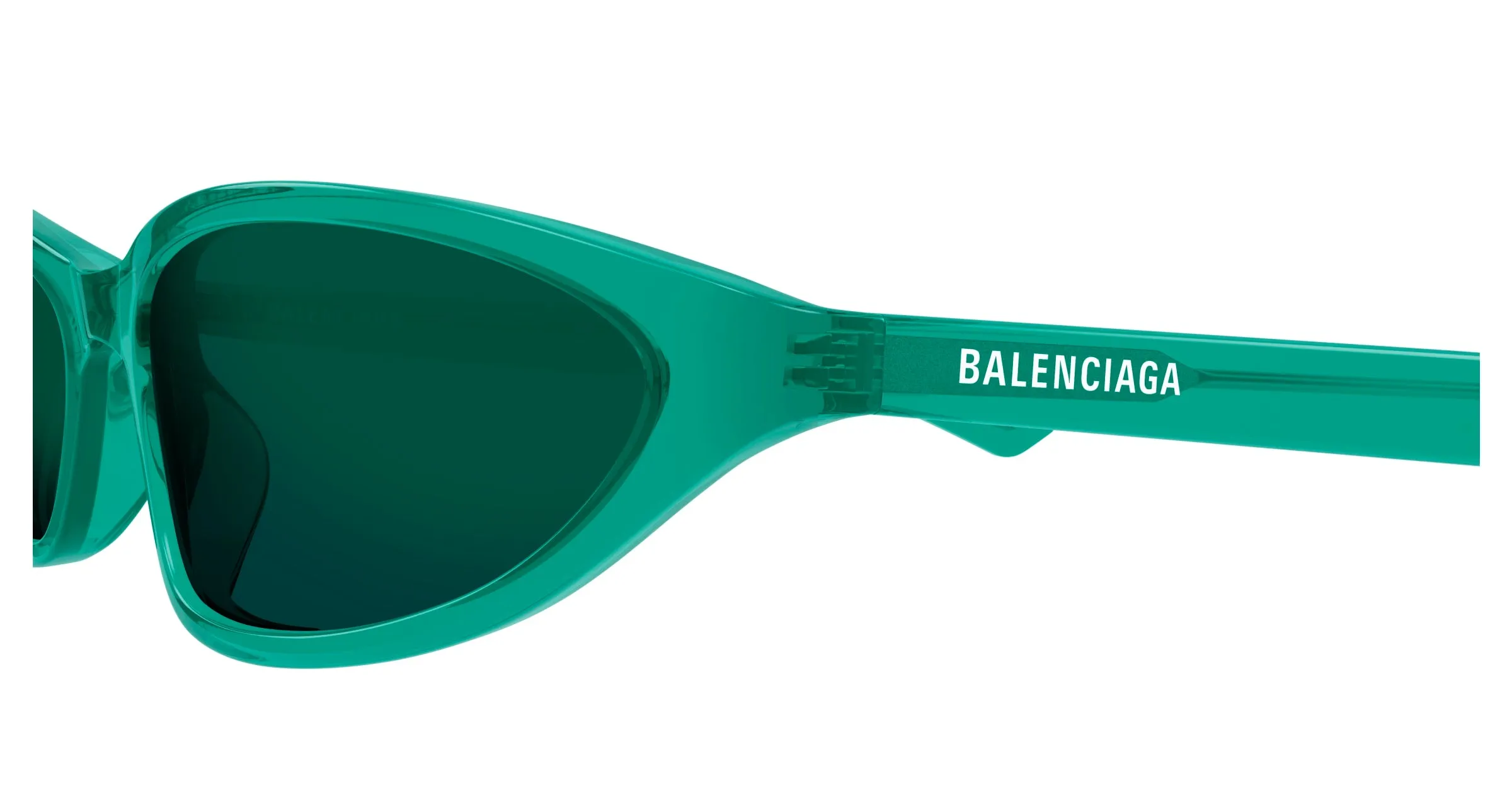 Balenciaga BB0402S 005 Occhiali da sole Acetato Verde Verde Rotonda - immagine 3