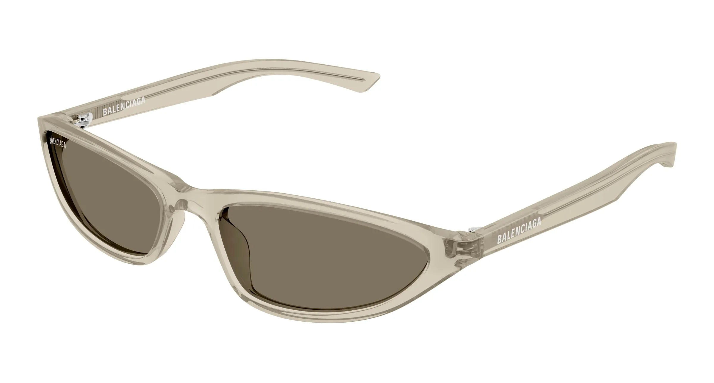 Balenciaga BB0402S 004 Occhiali da sole Acetato Beige Marrone Rotonda - immagine 1