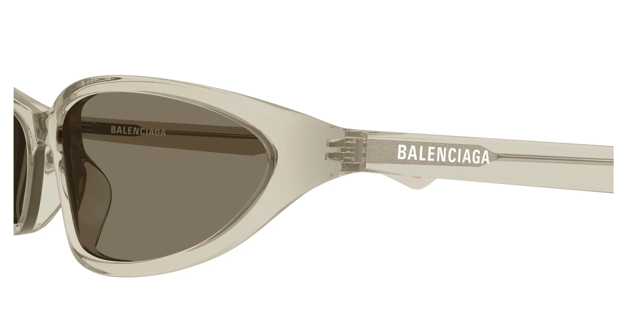 Balenciaga BB0402S 004 Occhiali da sole Acetato Beige Marrone Rotonda - immagine 3