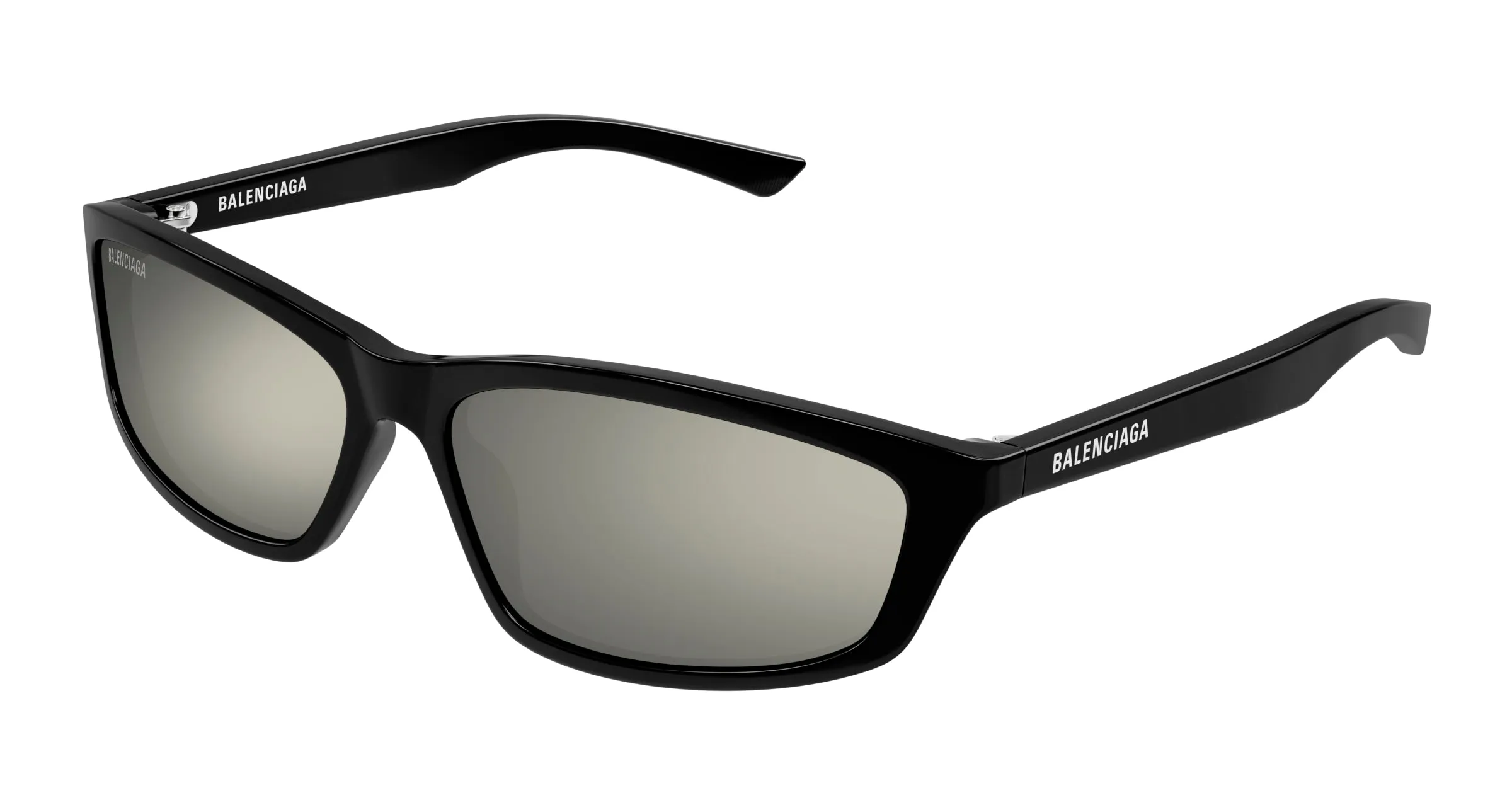 Balenciaga BB0401S 002 Occhiali da sole Acetato Nero Bianco Squadrata - immagine 1