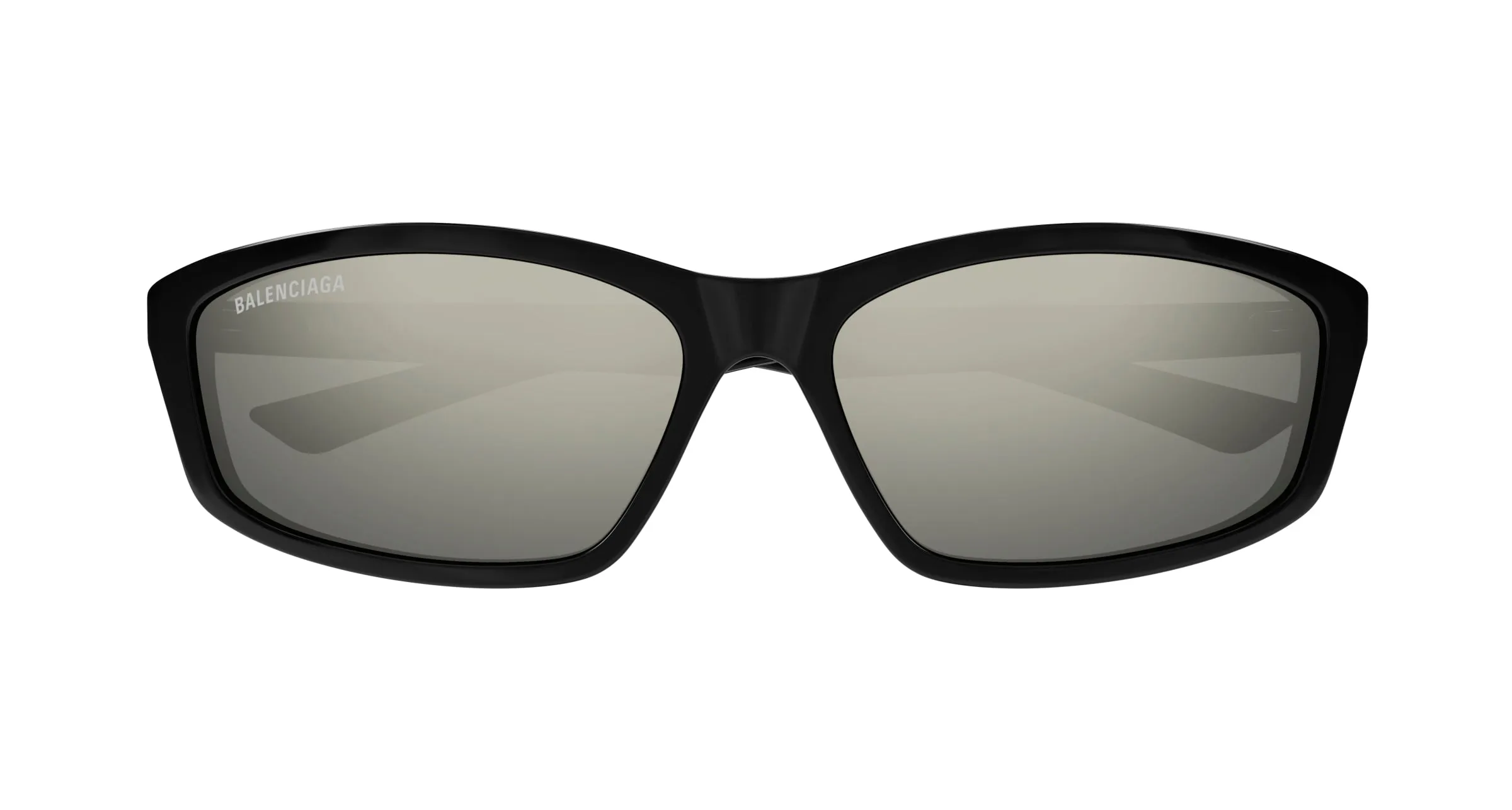 Balenciaga BB0401S 002 Occhiali da sole Acetato Nero Bianco Squadrata - immagine 2