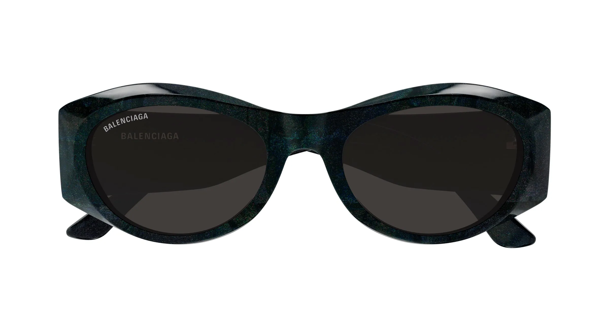 Balenciaga BB0396SK 003 Occhiali da sole Acetato Nero Grigio Rotonda - immagine 2