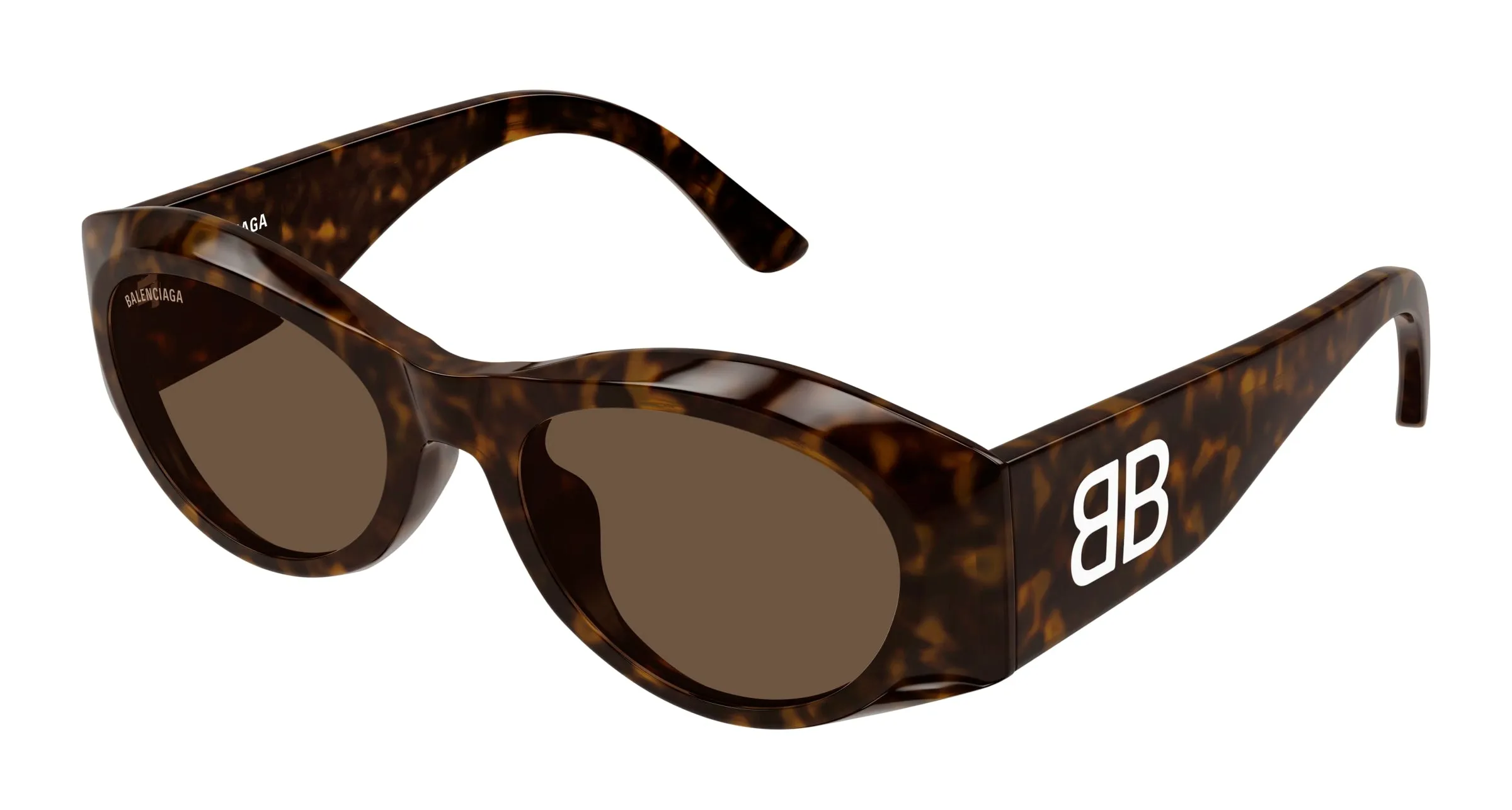 Balenciaga BB0396SK 002 Occhiali da sole Acetato Havana Marrone Rotonda - immagine 1