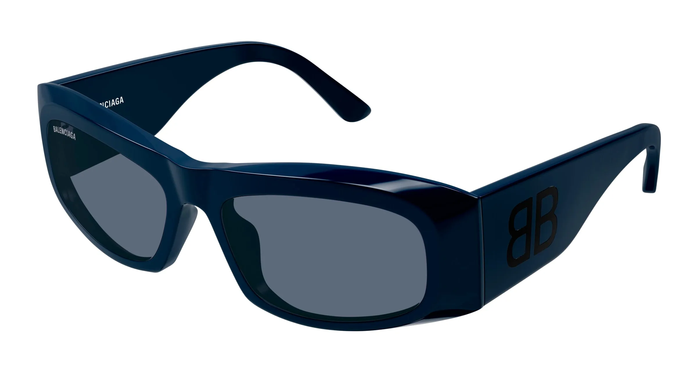 Balenciaga BB0395S 004 Occhiali da sole Acetato Blu Blu Squadrata - immagine 1