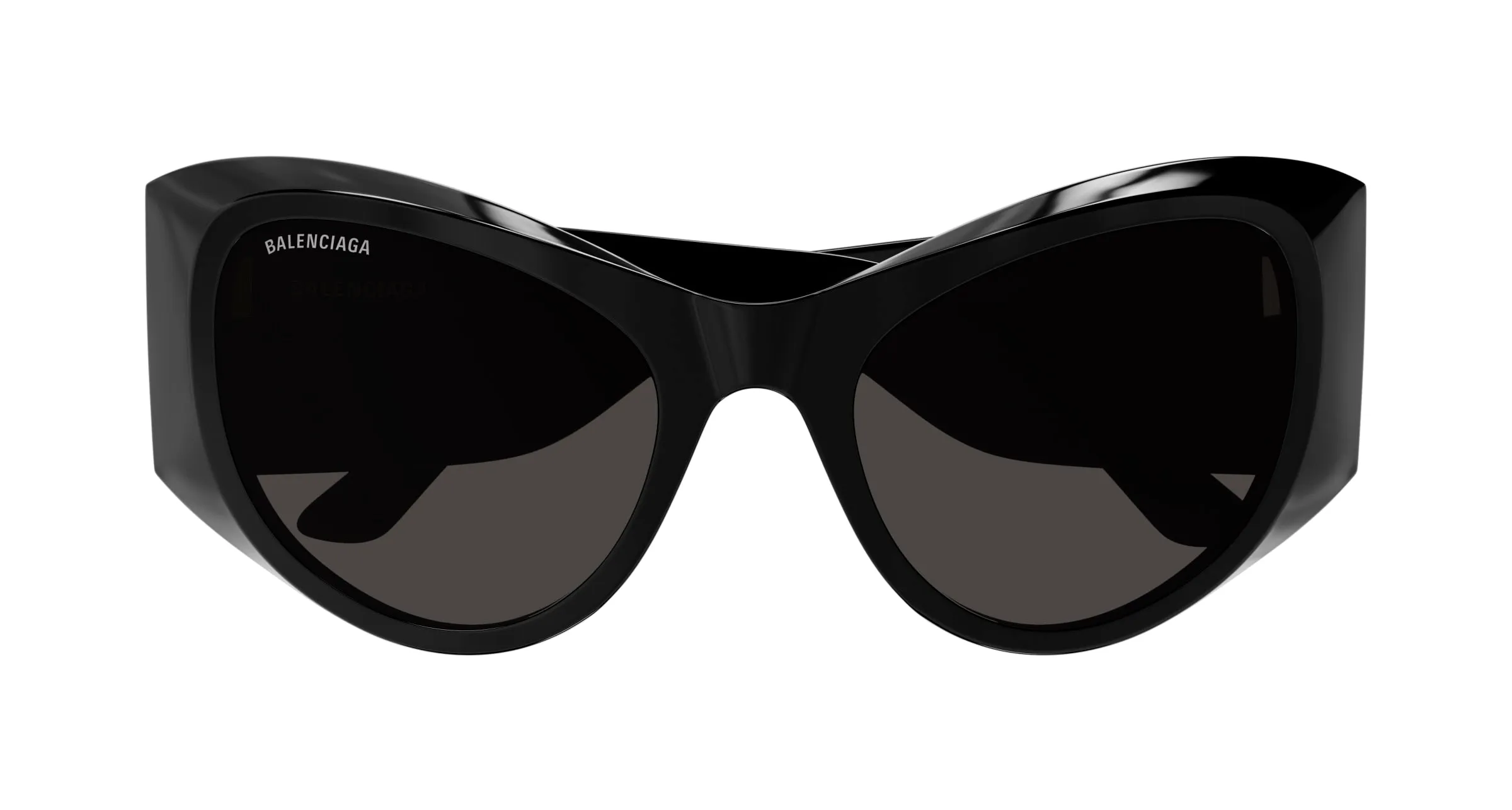 Balenciaga BB0393S 005 Occhiali da sole Acetato Nero Grigio Farfalla - immagine 2