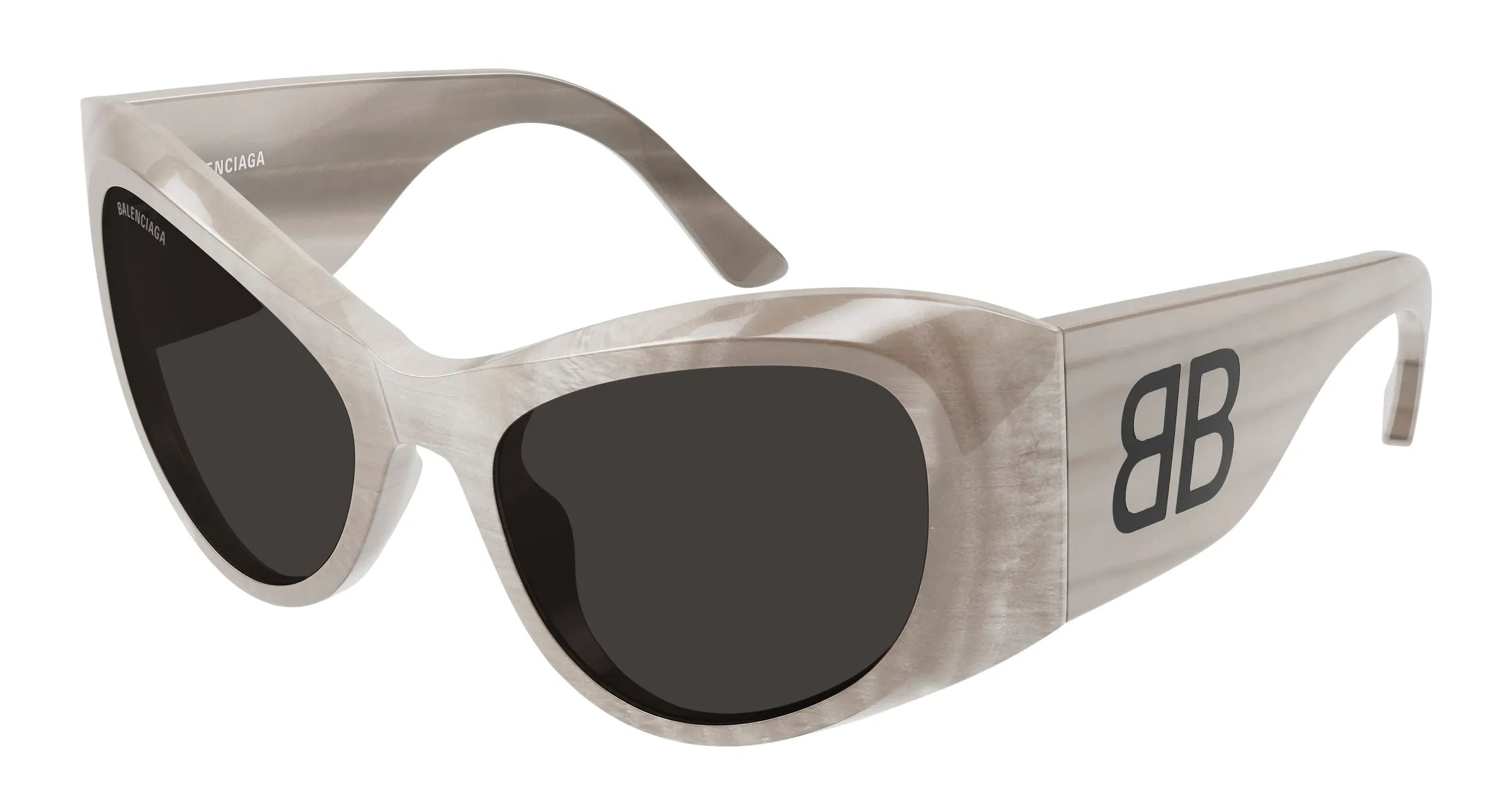 Balenciaga BB0393S 004 Occhiali da sole Acetato Grigio Grigio Farfalla - immagine 1