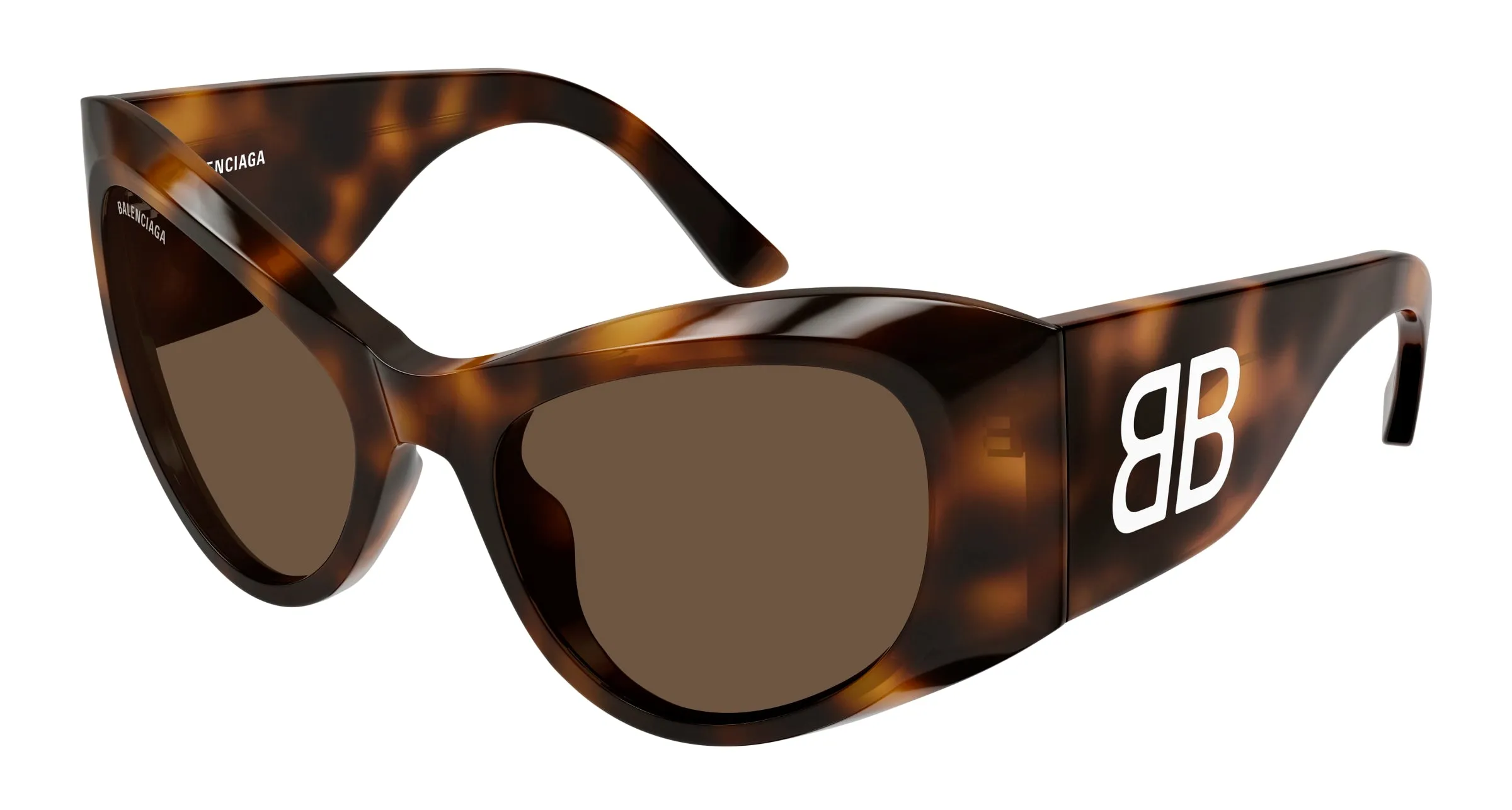 Balenciaga BB0393S 002 Occhiali da sole Acetato Havana Marrone Farfalla - immagine 1