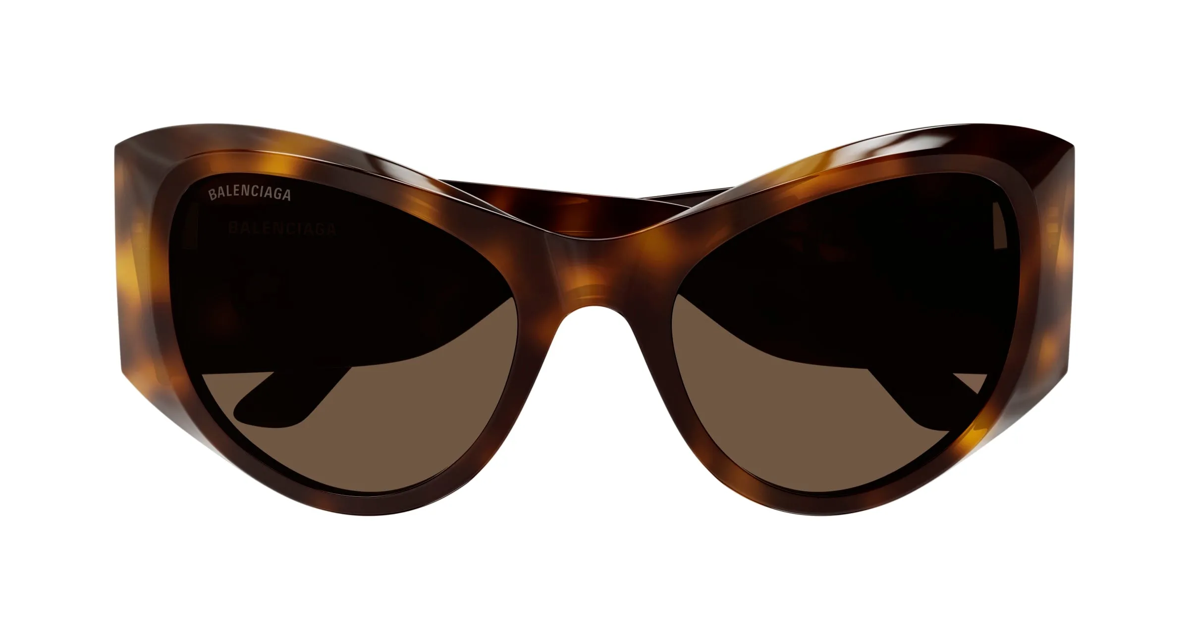 Balenciaga BB0393S 002 Occhiali da sole Acetato Havana Marrone Farfalla - immagine 2