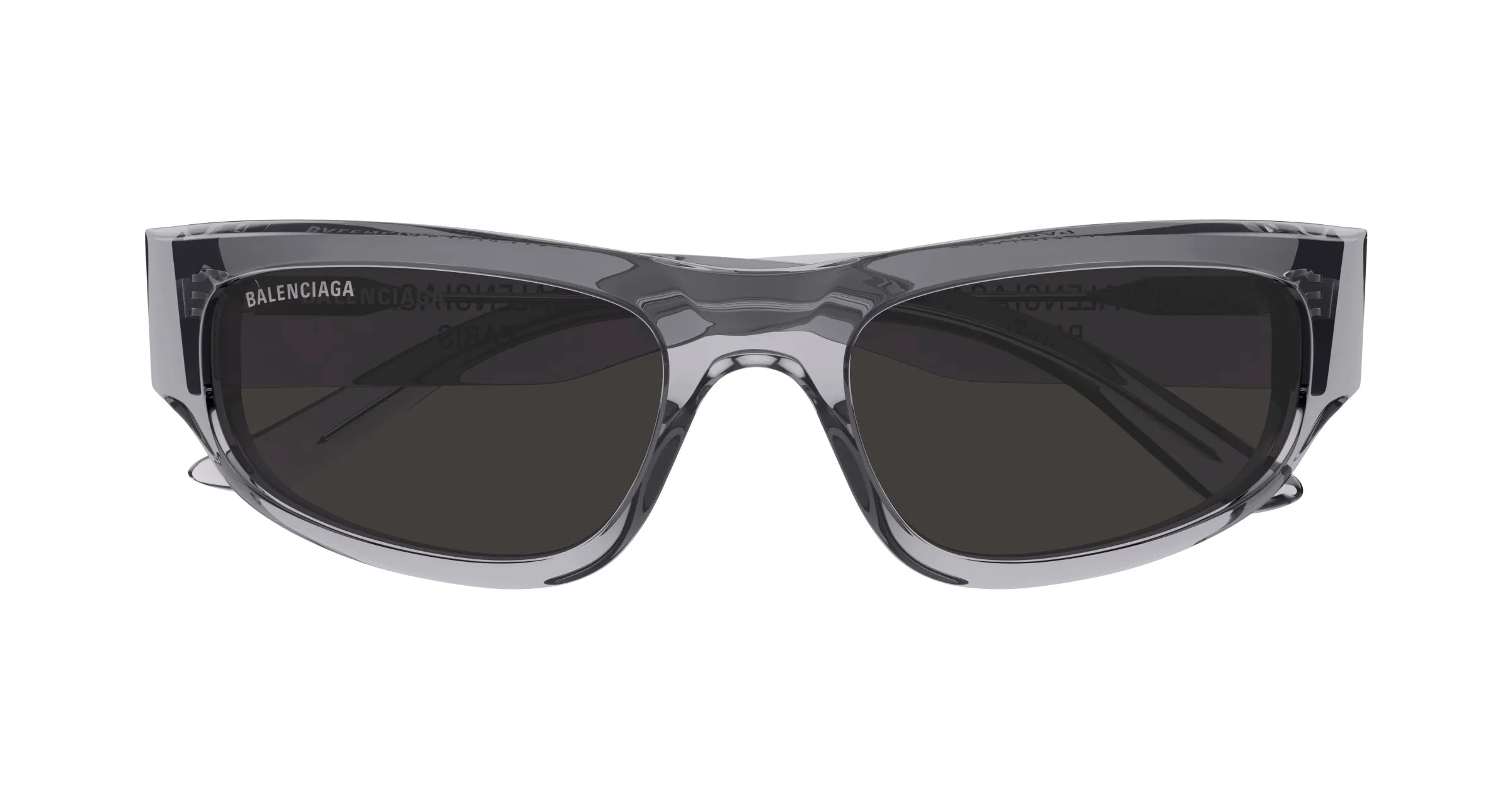 Balenciaga BB0388S 004 Occhiali da sole Acetato Grigio Grigio Squadrata - immagine 2
