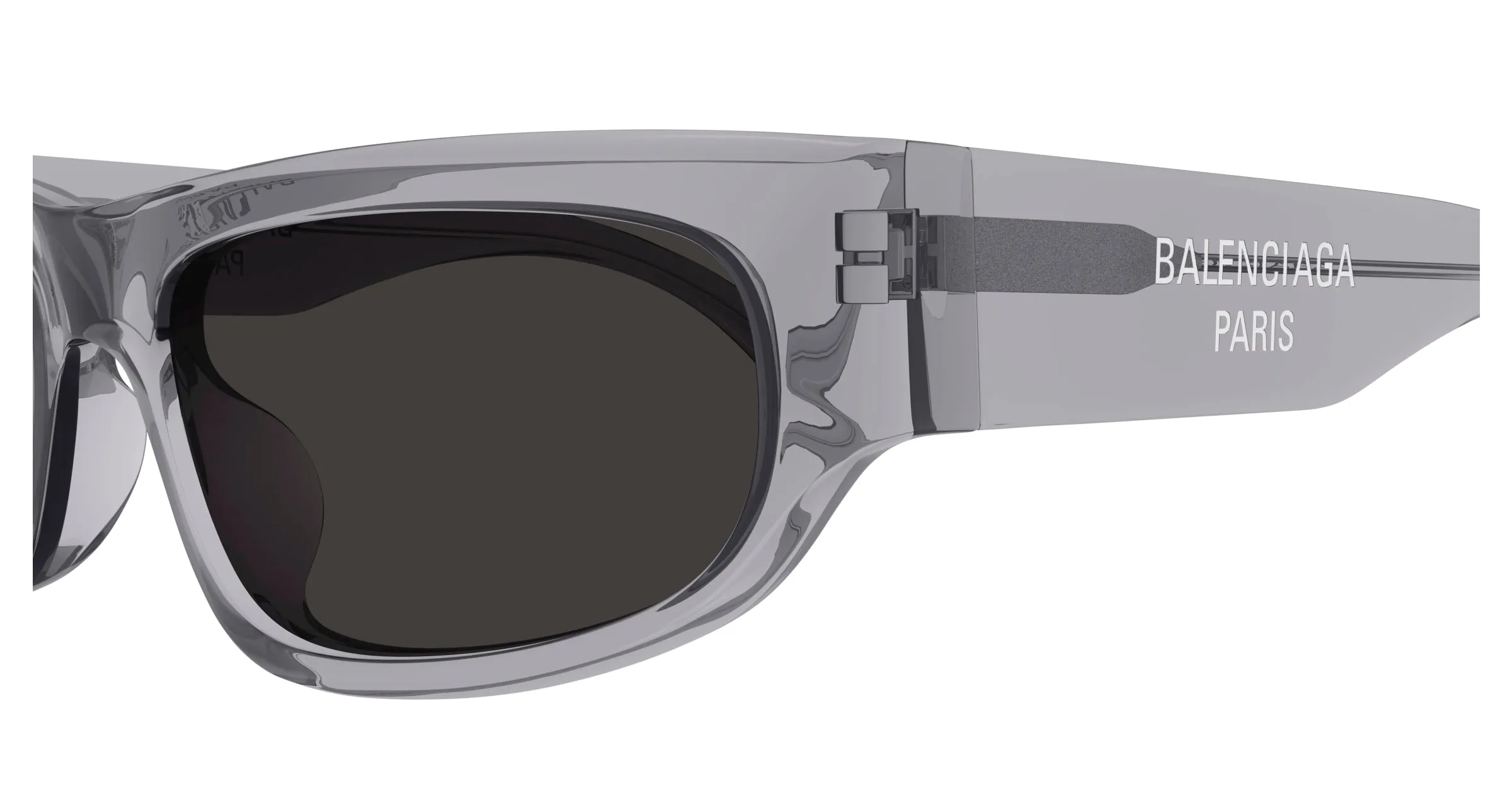 Balenciaga BB0388S 004 Occhiali da sole Acetato Grigio Grigio Squadrata - immagine 3