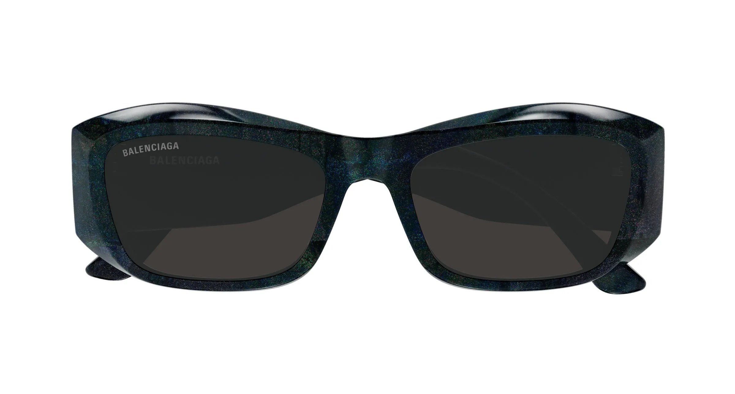 Balenciaga BB0397SA 003 Occhiali da sole Acetato Nero Grigio Squadrata - immagine 2