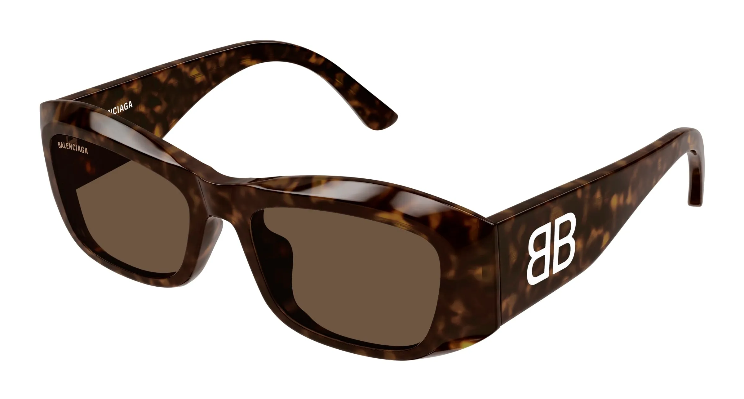 Balenciaga BB0397SA 002 Occhiali da sole Acetato Havana Marrone Squadrata - immagine 1