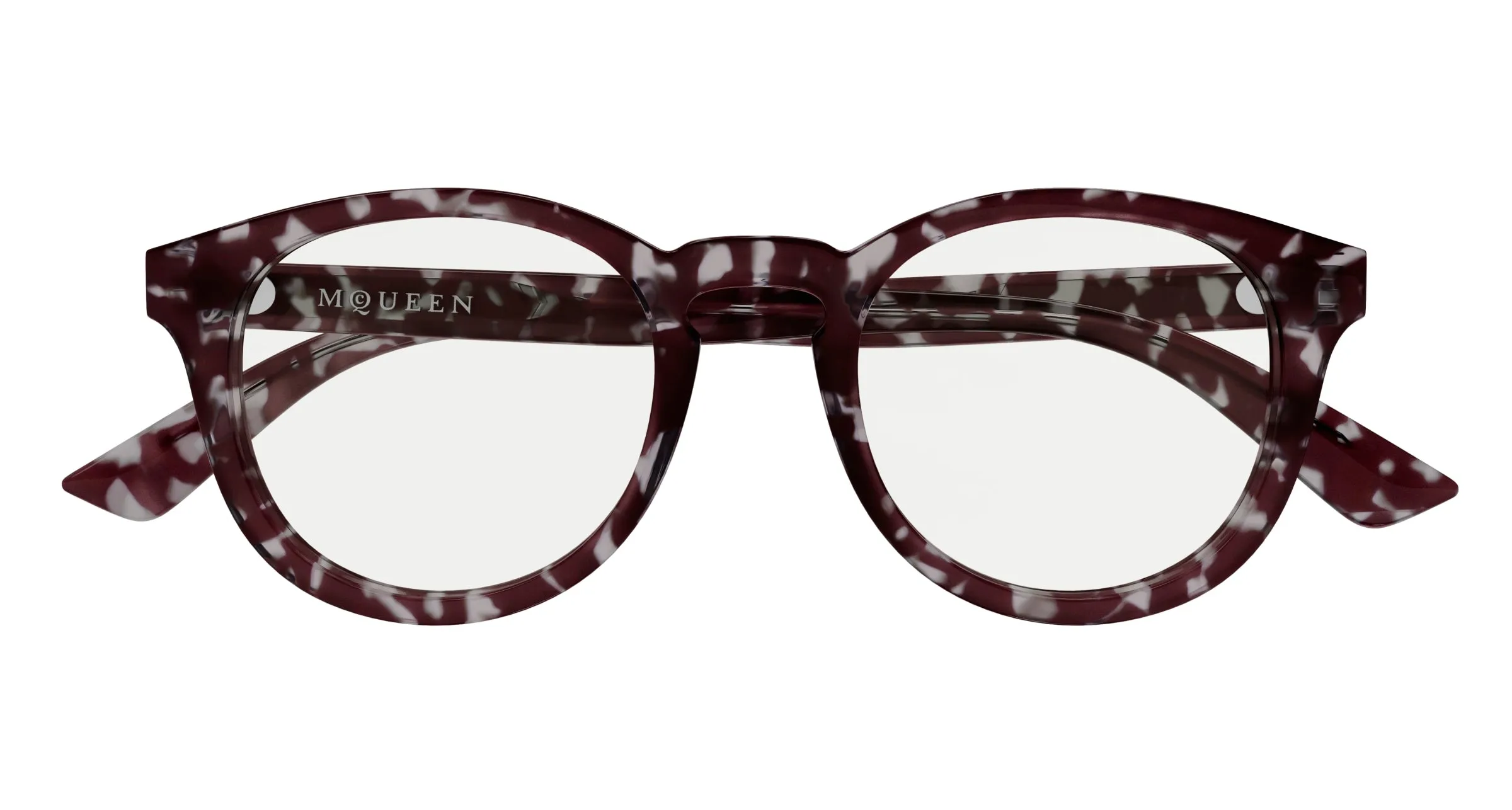 Alexander McQueen AM0514O 002 Montature da vista Acetato Havana Trasparente Rotonda - immagine 2