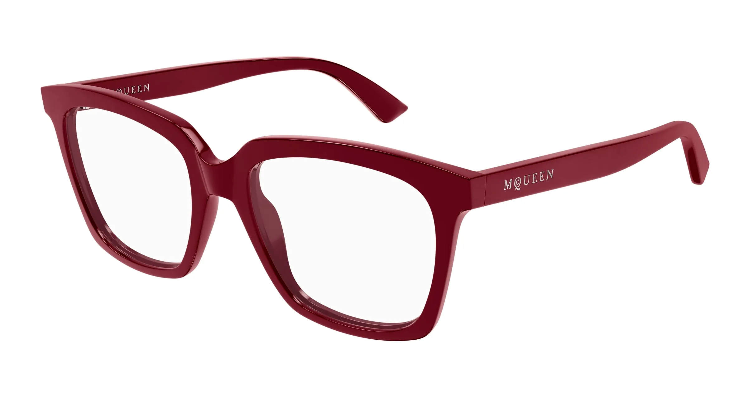 Alexander McQueen AM0513O 005 Montature da vista Acetato Bordeaux Trasparente Cat Eye - immagine 1