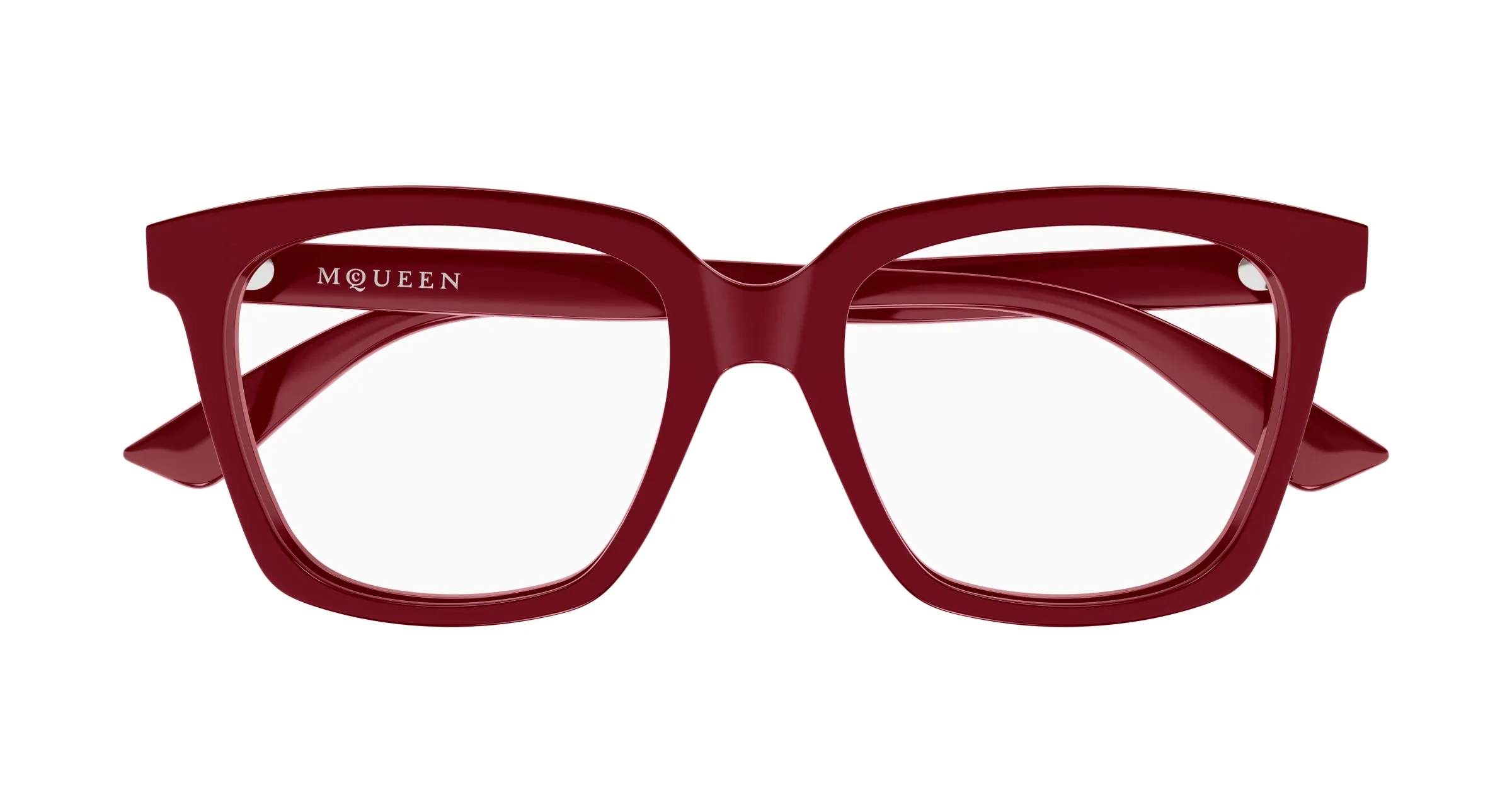 Alexander McQueen AM0513O 005 Montature da vista Acetato Bordeaux Trasparente Cat Eye - immagine 2