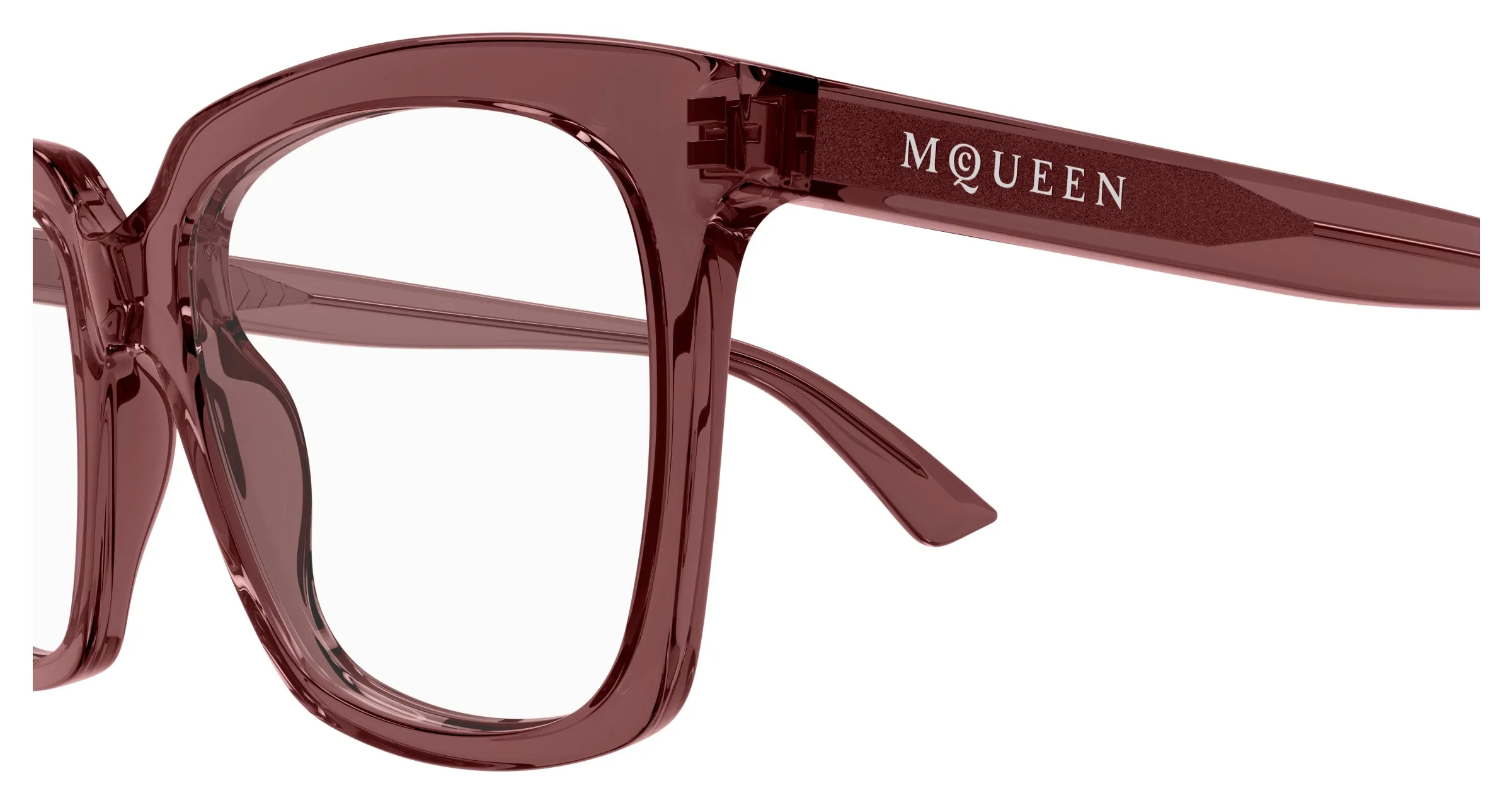 Alexander McQueen AM0513O 004 Montature da vista Acetato Viola Trasparente Cat Eye - immagine 3