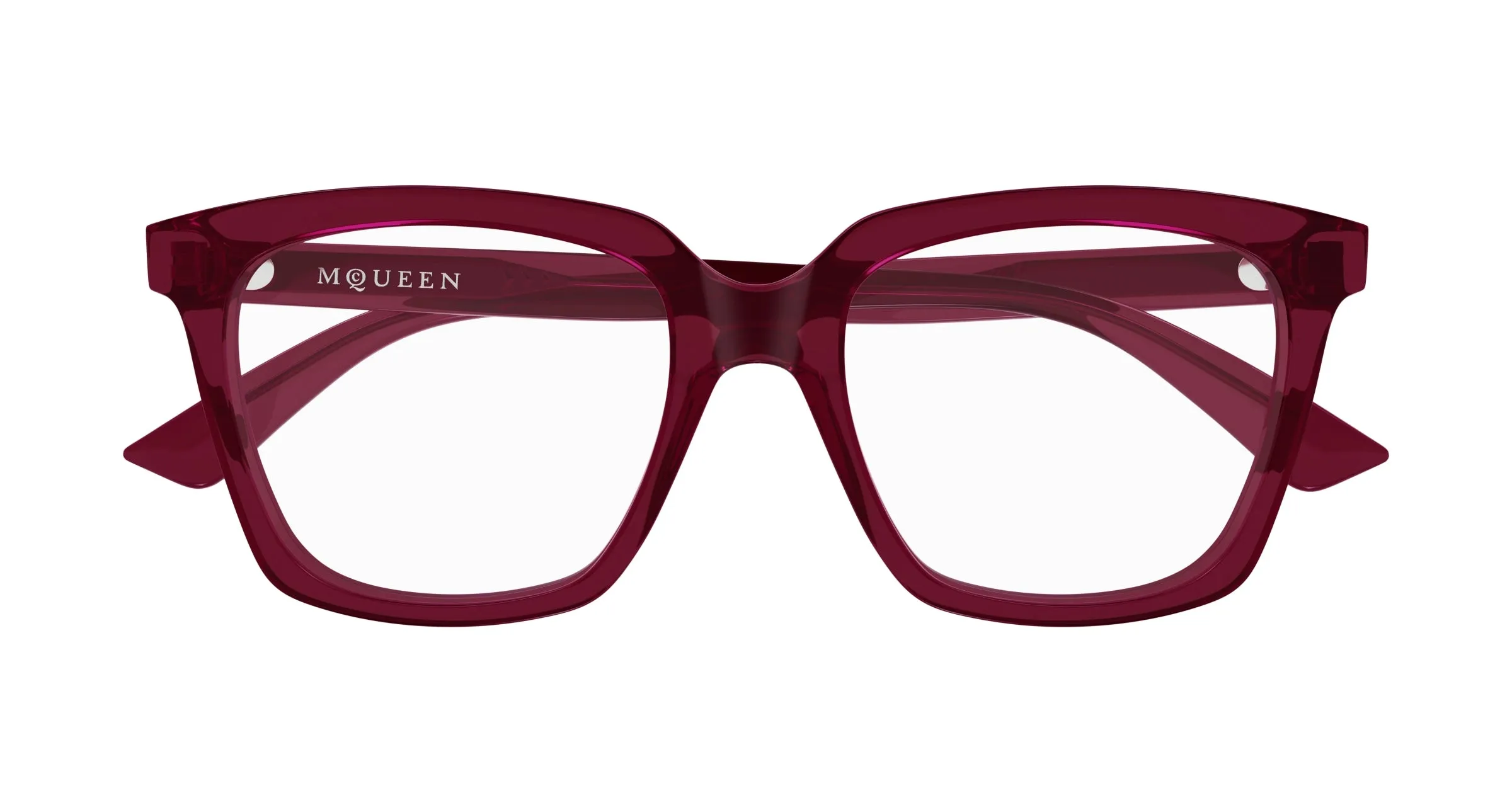 Alexander McQueen AM0513O 003 Montature da vista Acetato Bordeaux Trasparente Cat Eye - immagine 2