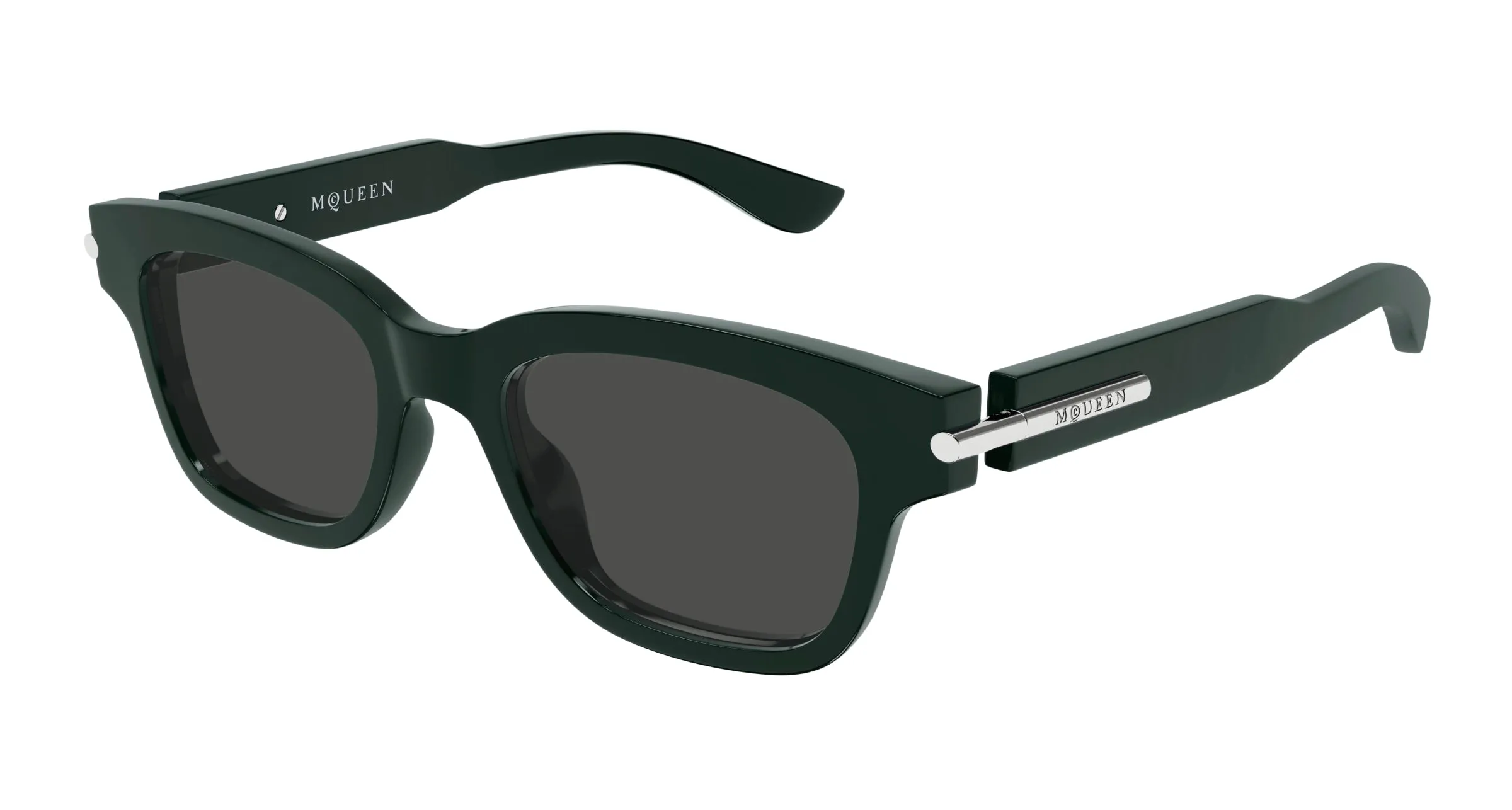 Alexander McQueen AM0497S 004 Occhiali da sole Acetato Verde Grigio Squadrata - immagine 1