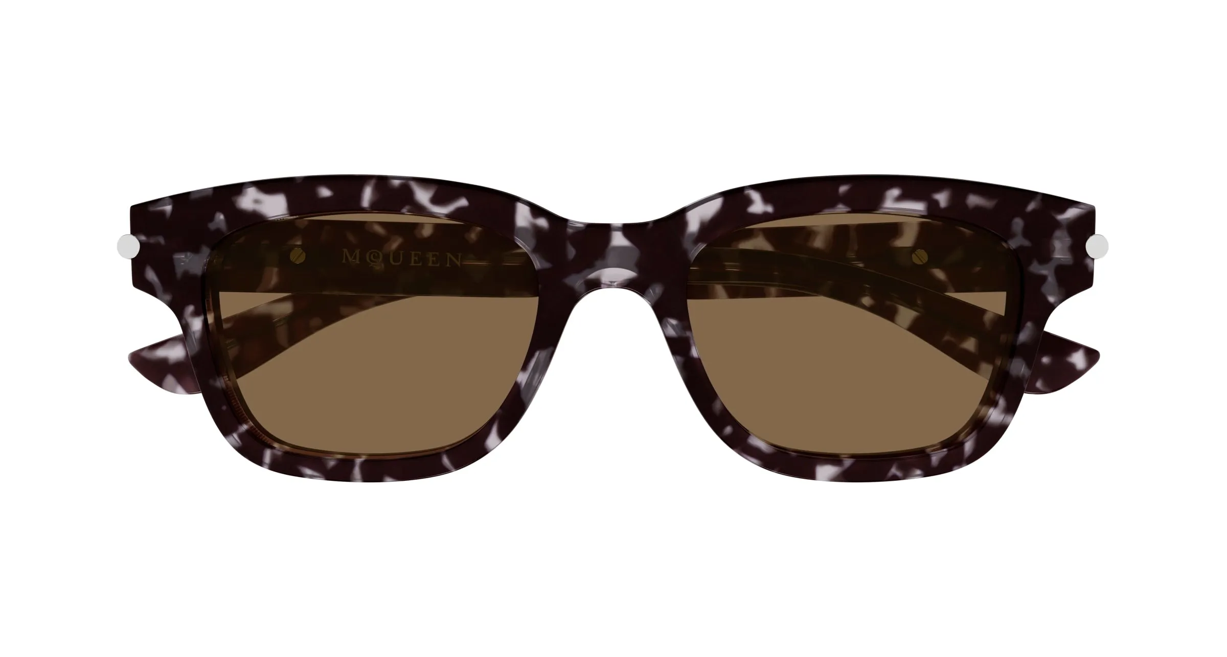 Alexander McQueen AM0497S 002 Occhiali da sole Acetato Havana Marrone Squadrata - immagine 2