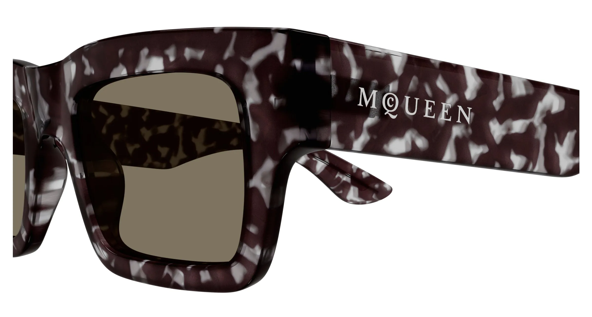 Alexander McQueen AM0508S 002 Occhiali da sole Acetato Havana Marrone Cat Eye - immagine 3