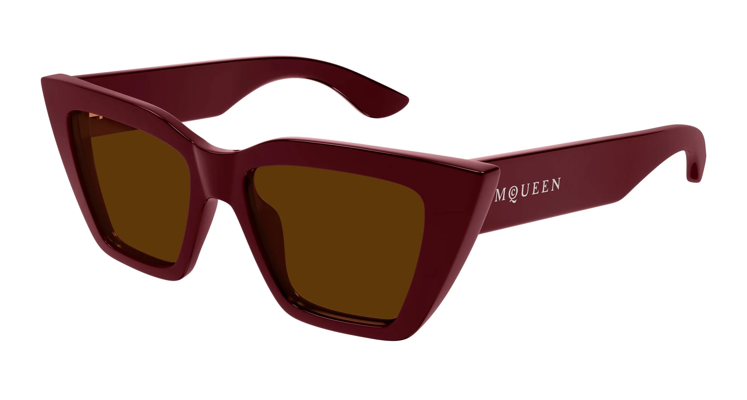 Alexander McQueen AM0507S 003 Occhiali da sole Acetato Bordeaux Marrone Cat Eye - immagine 1