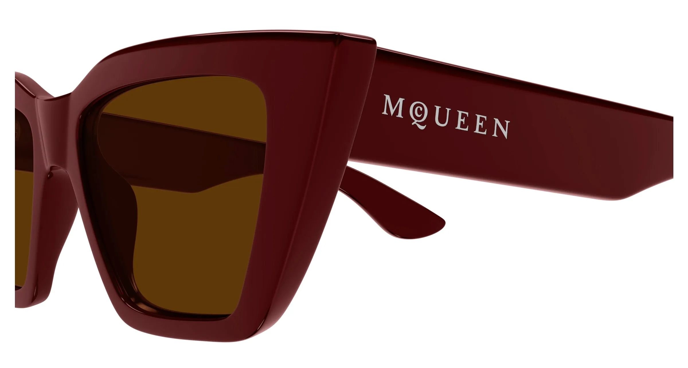 Alexander McQueen AM0507S 003 Occhiali da sole Acetato Bordeaux Marrone Cat Eye - immagine 3