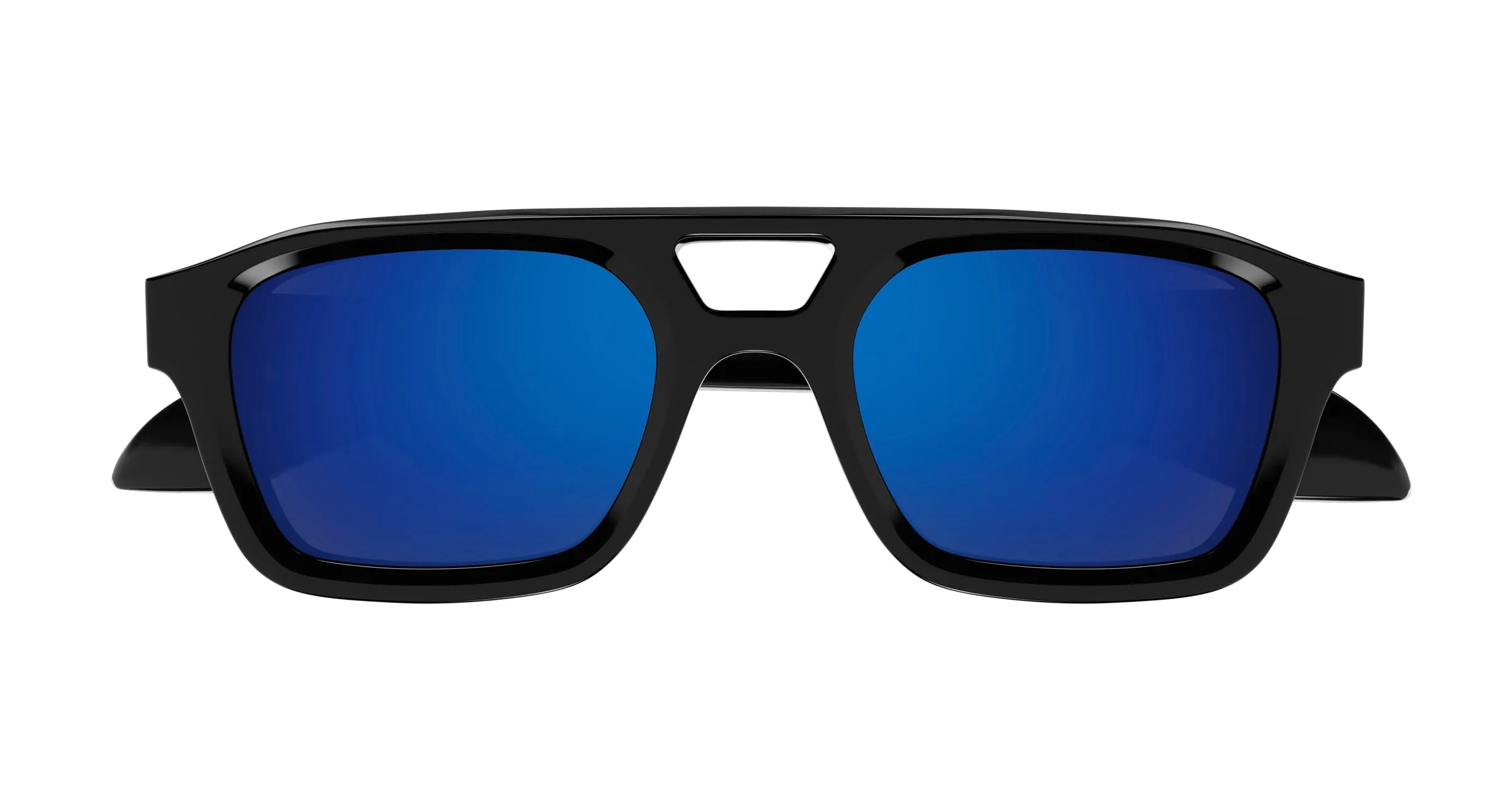 Alexander McQueen AM0505S 003 Occhiali da sole Acetato Nero Blu Pilot - immagine 2