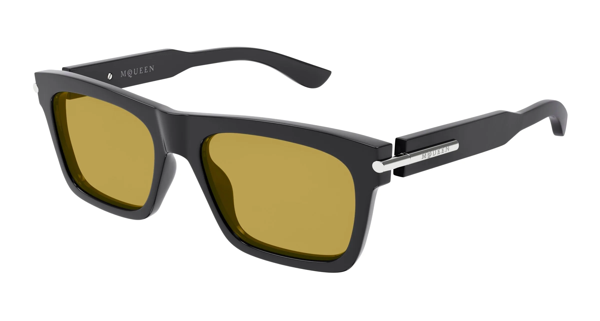 Alexander McQueen AM0495S 003 Occhiali da sole Acetato Grigio Squadrata - immagine 1