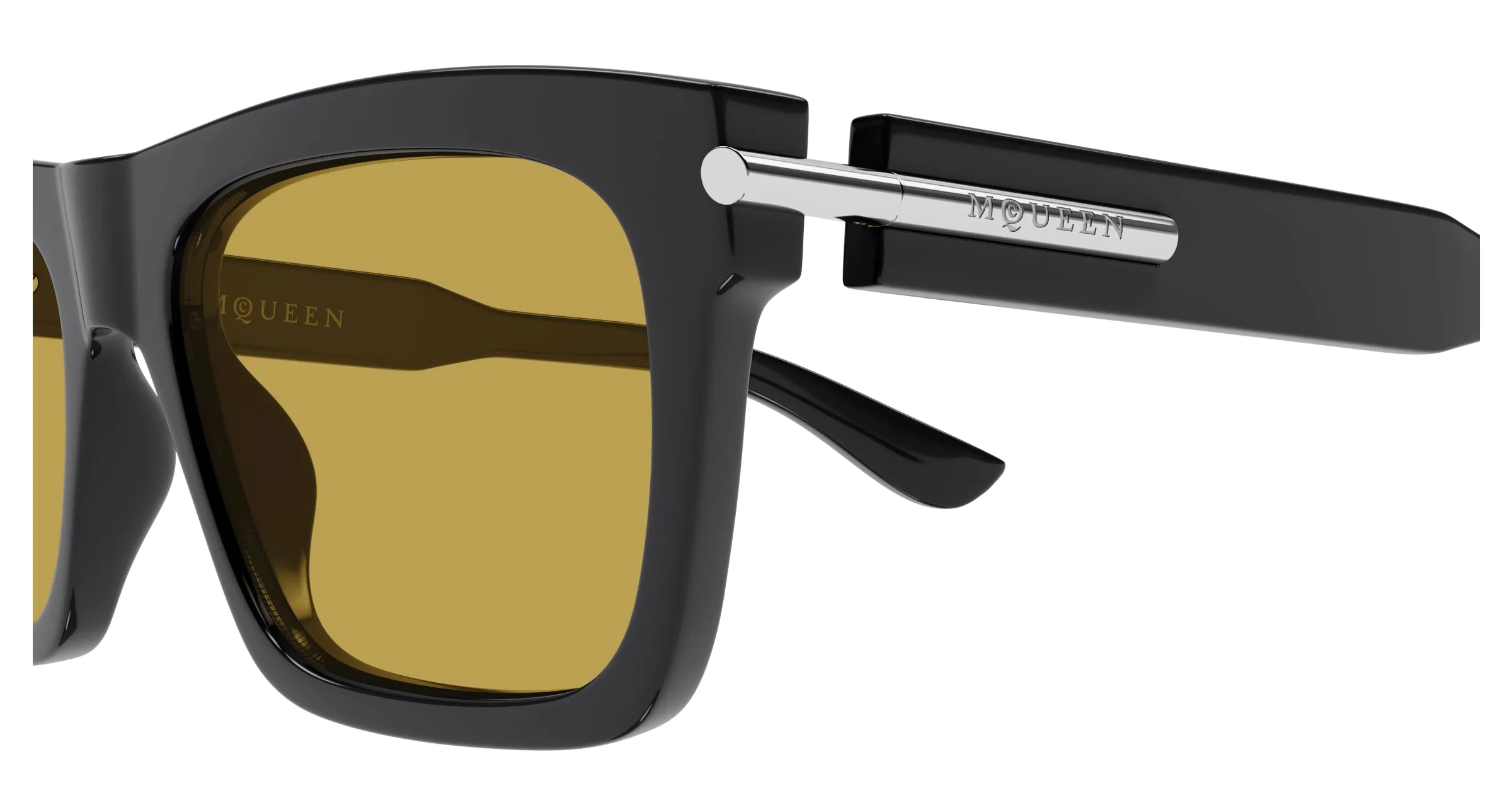 Alexander McQueen AM0495S 003 Occhiali da sole Acetato Grigio Squadrata - immagine 3