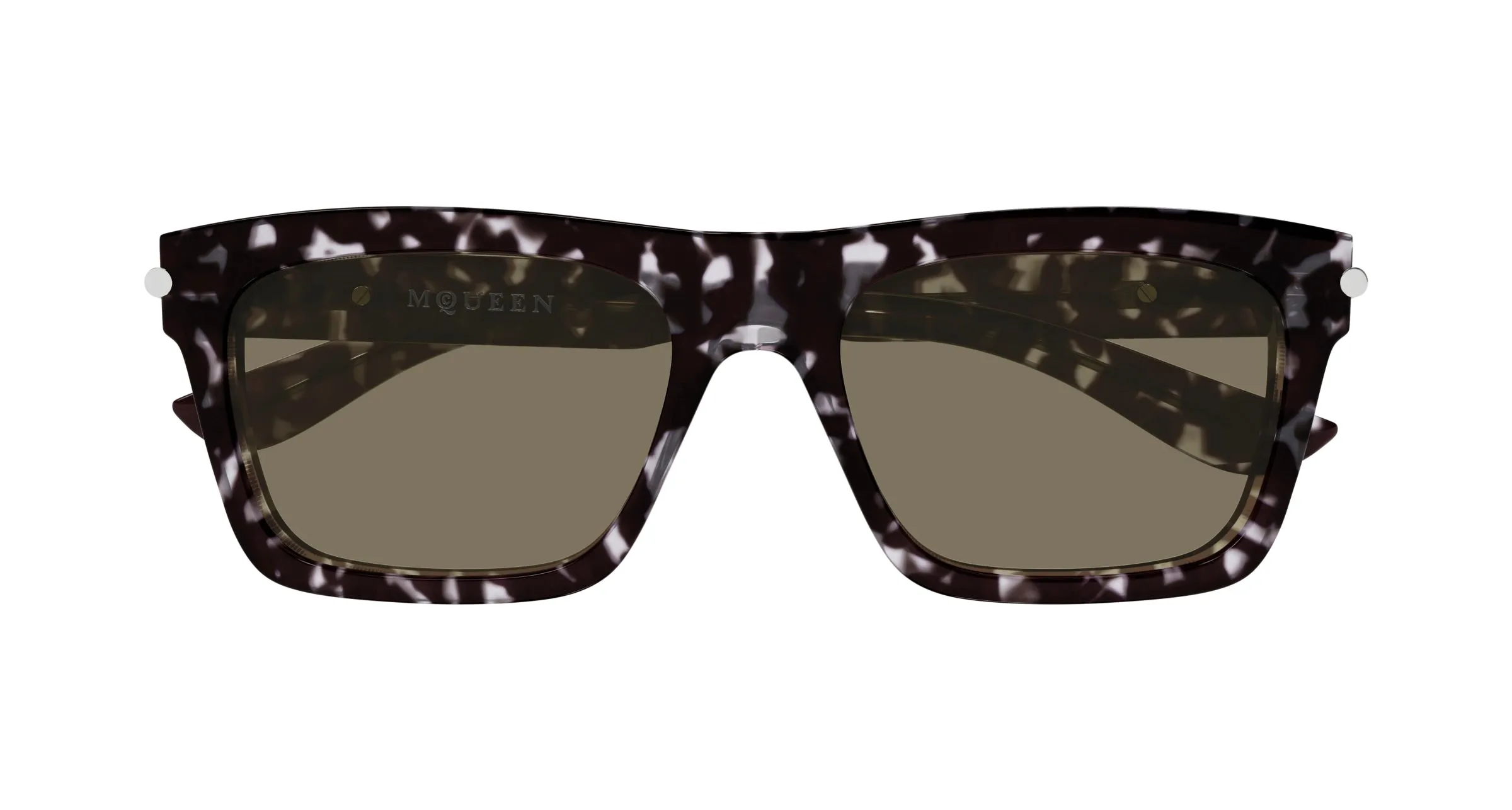 Alexander McQueen AM0495S 002 Occhiali da sole Acetato Havana Marrone Squadrata - immagine 2