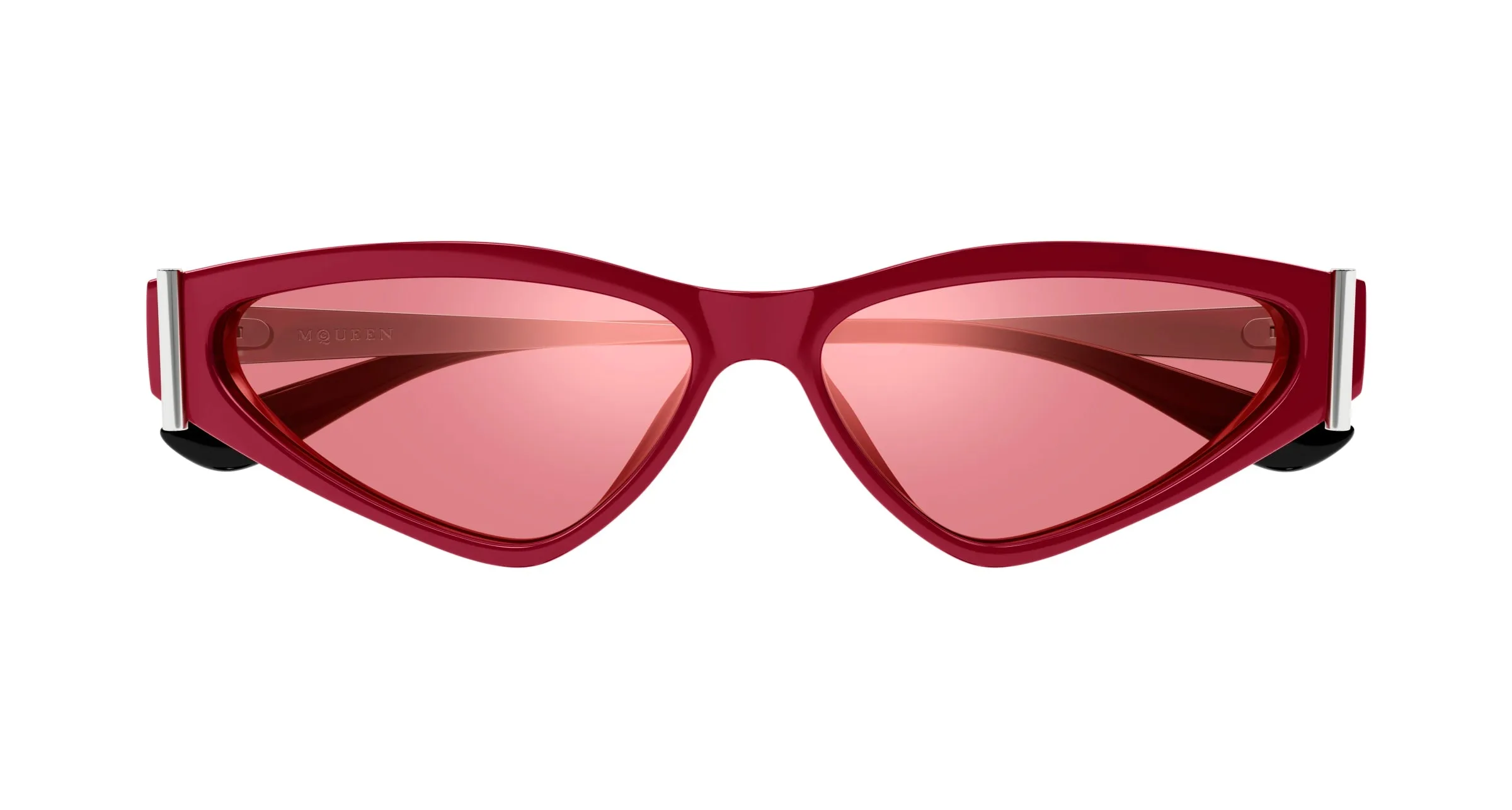 Alexander McQueen AM0493S 003 Occhiali da sole Acetato Rosso Rosso Geometrica - immagine 2