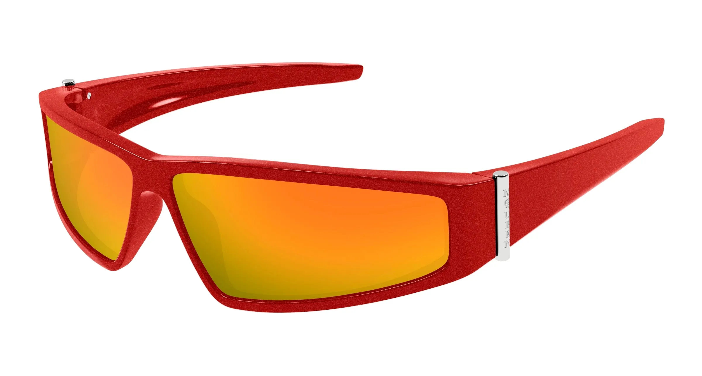Alexander McQueen AM0490S 008 Occhiali da sole Bio-iniettato Rosso Arancione Geometrica - immagine 1