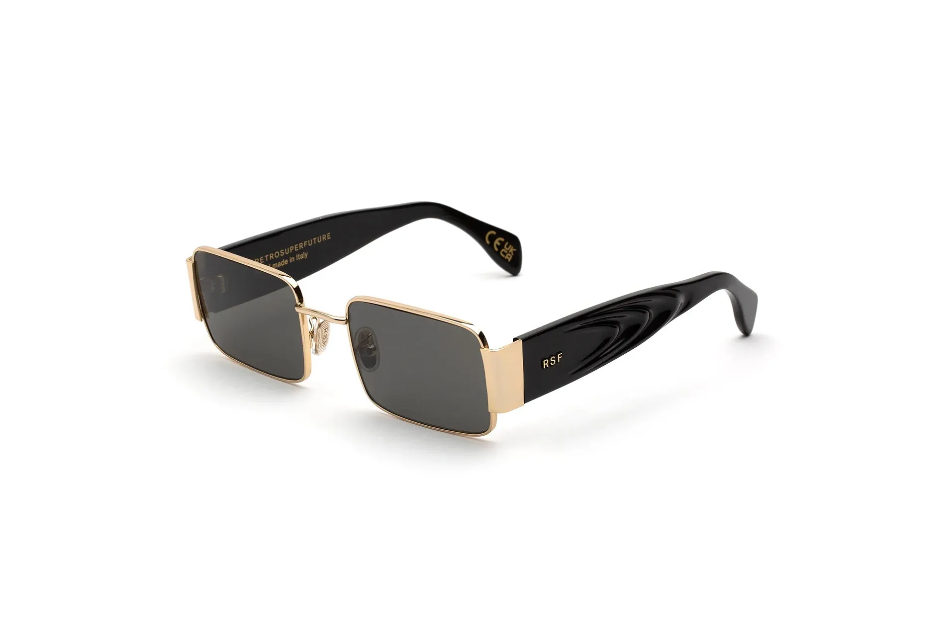 Retrosuperfuture TAS Z BLACK Occhiali da sole Metallo Oro Nero Squadrata Normale - immagine 1