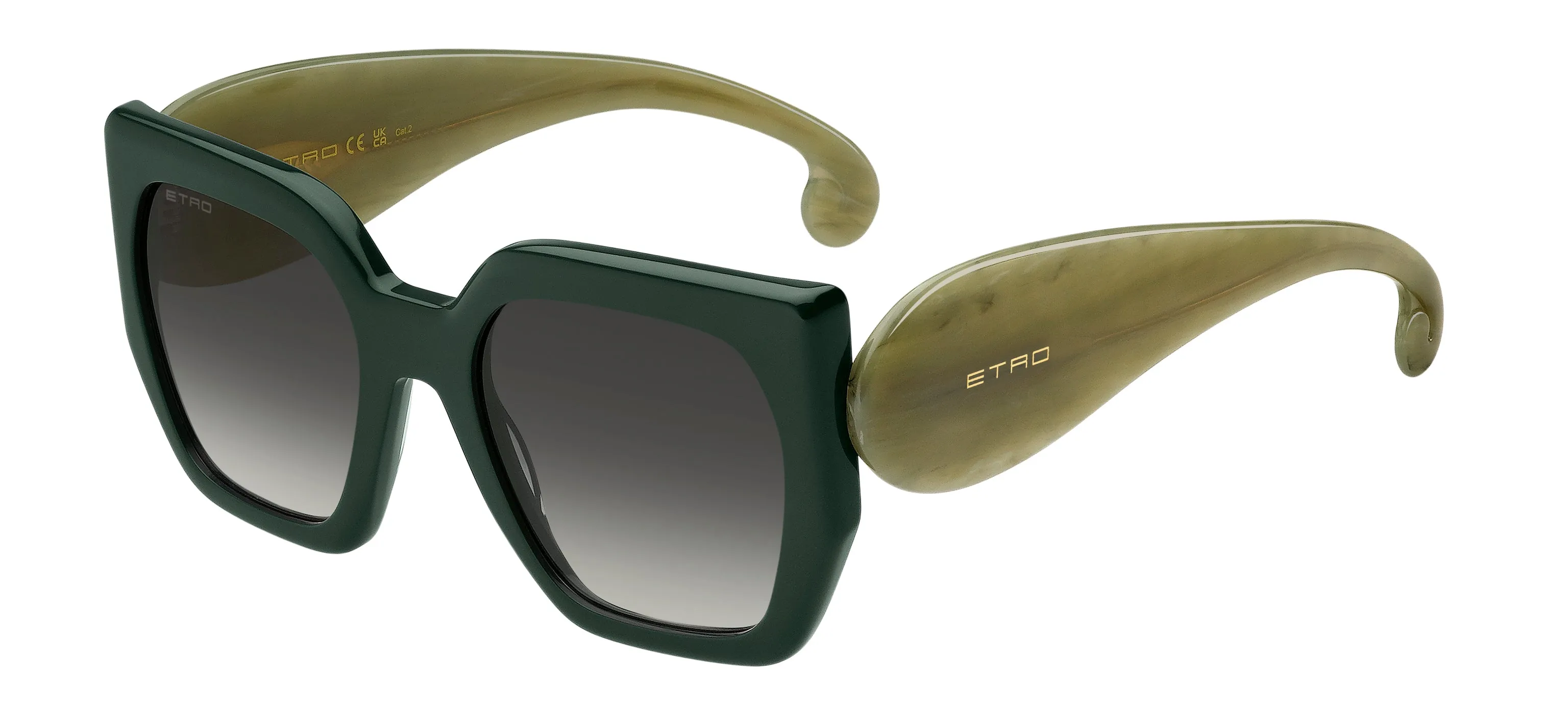ETRO ETRO 0054/S 1ED/9O Occhiali da sole Acetato Verde Grigio Squadrata Normale Sfumato - immagine 1