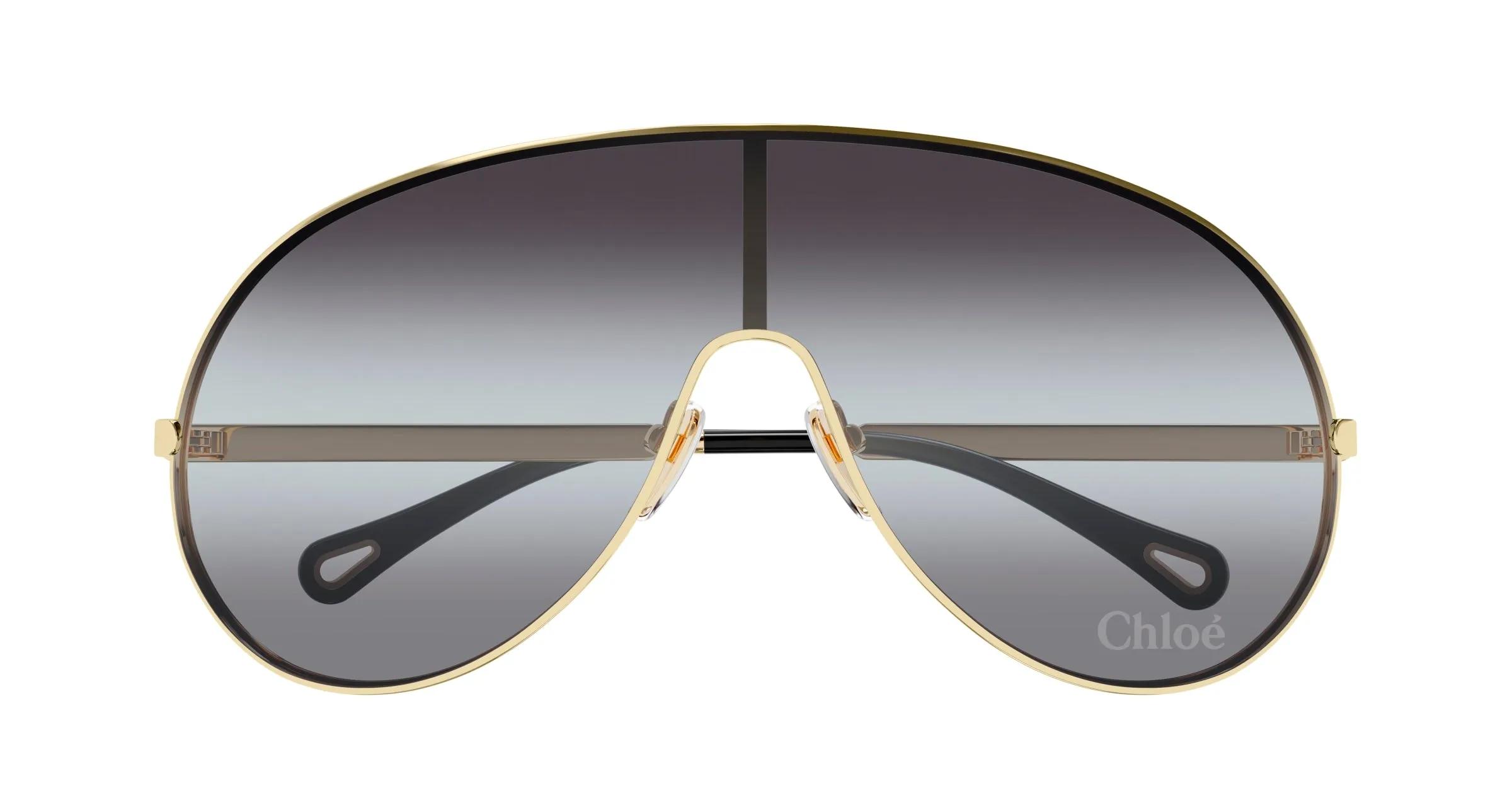 Chloé CH0283S 001 Occhiali da sole Metallo Oro Grigio Maschera - immagine 2