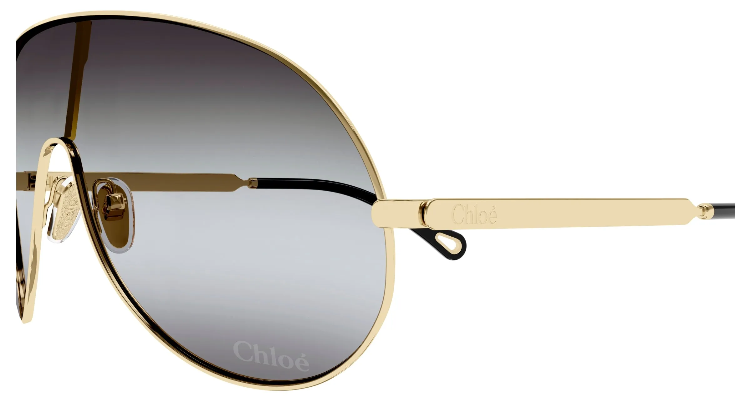Chloé CH0283S 001 Occhiali da sole Metallo Oro Grigio Maschera - immagine 3