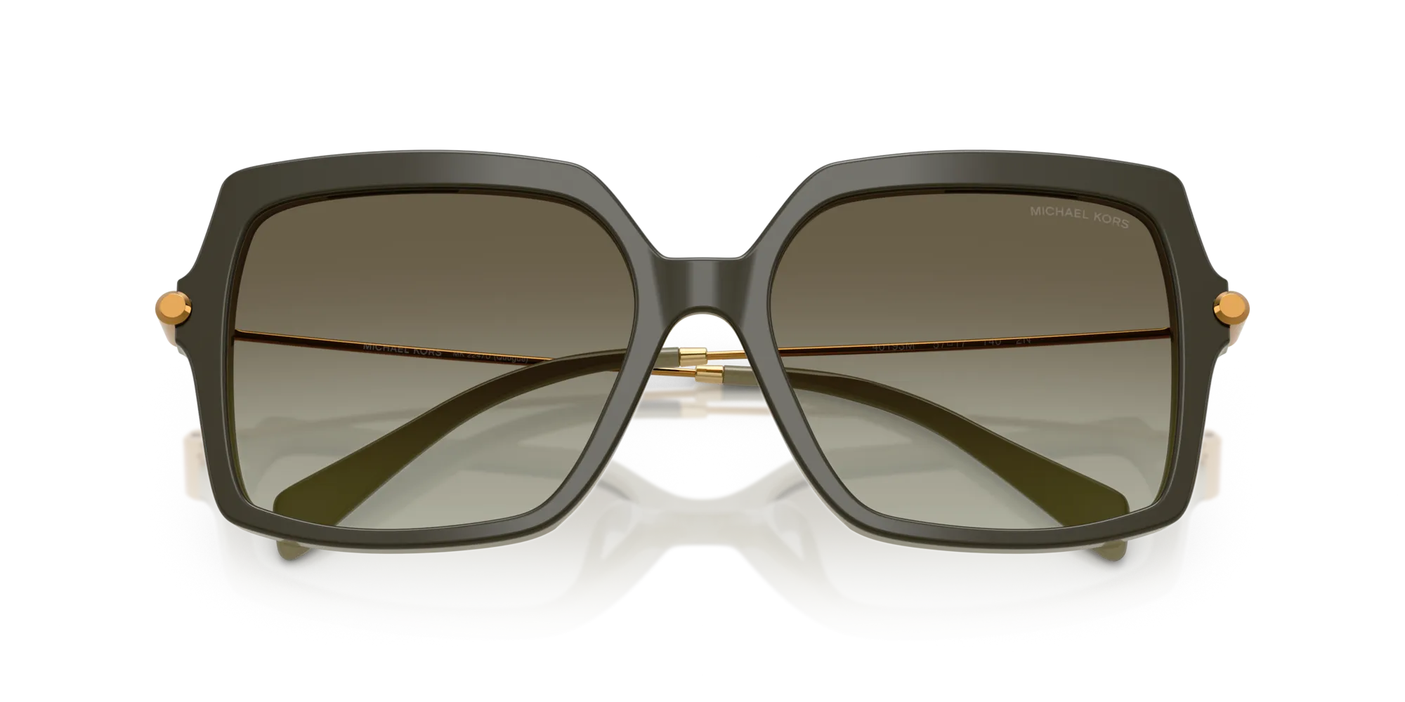 Michael Kors MK2247U QUOGUE 40193M Occhiali da sole Acetato Verde Verde Squadrata Normale Sfumato - immagine 2