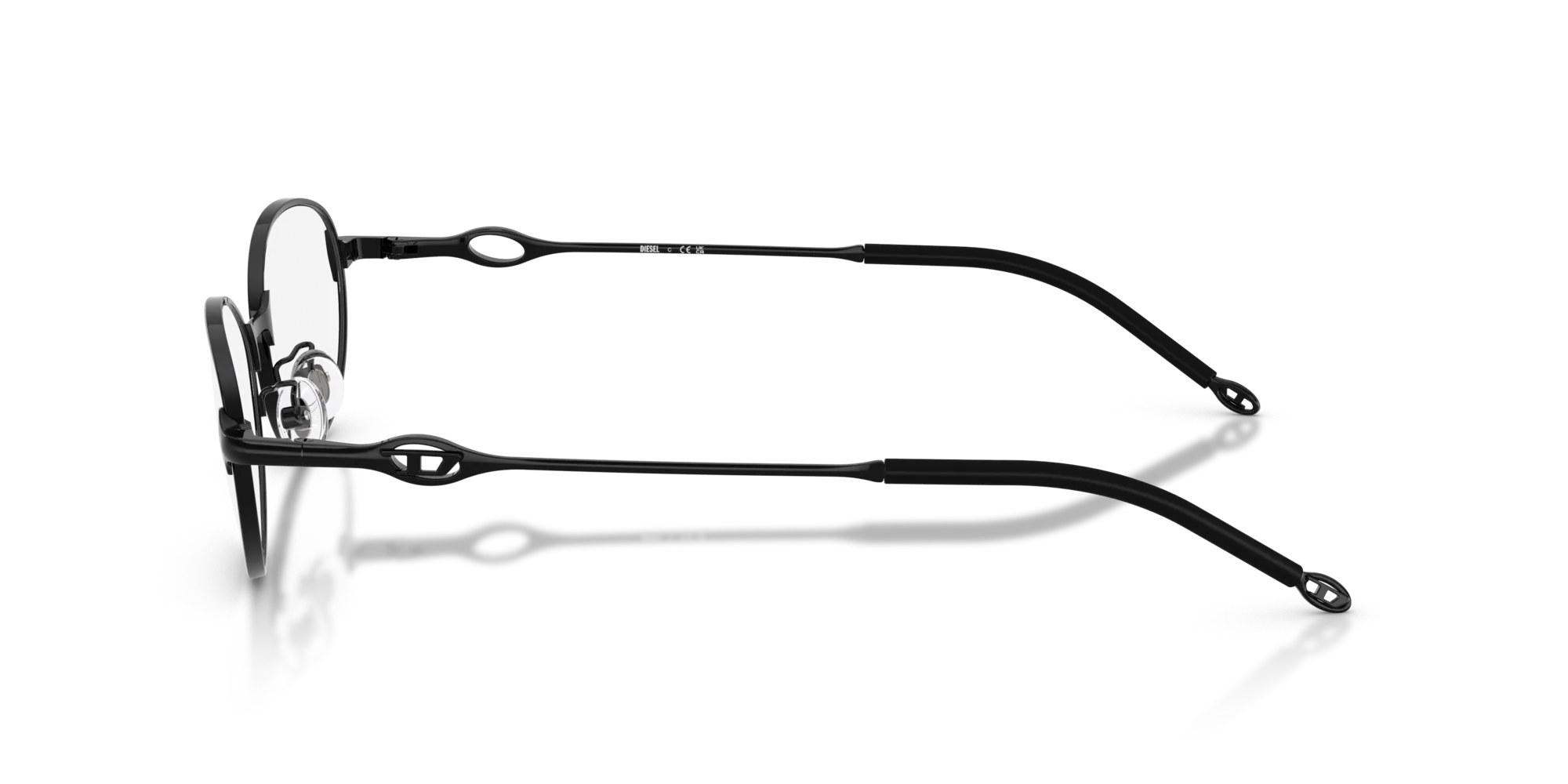 DIESEL DL5004D 1002 Montature da vista Metallo Nero Rotonda Normale - immagine 4