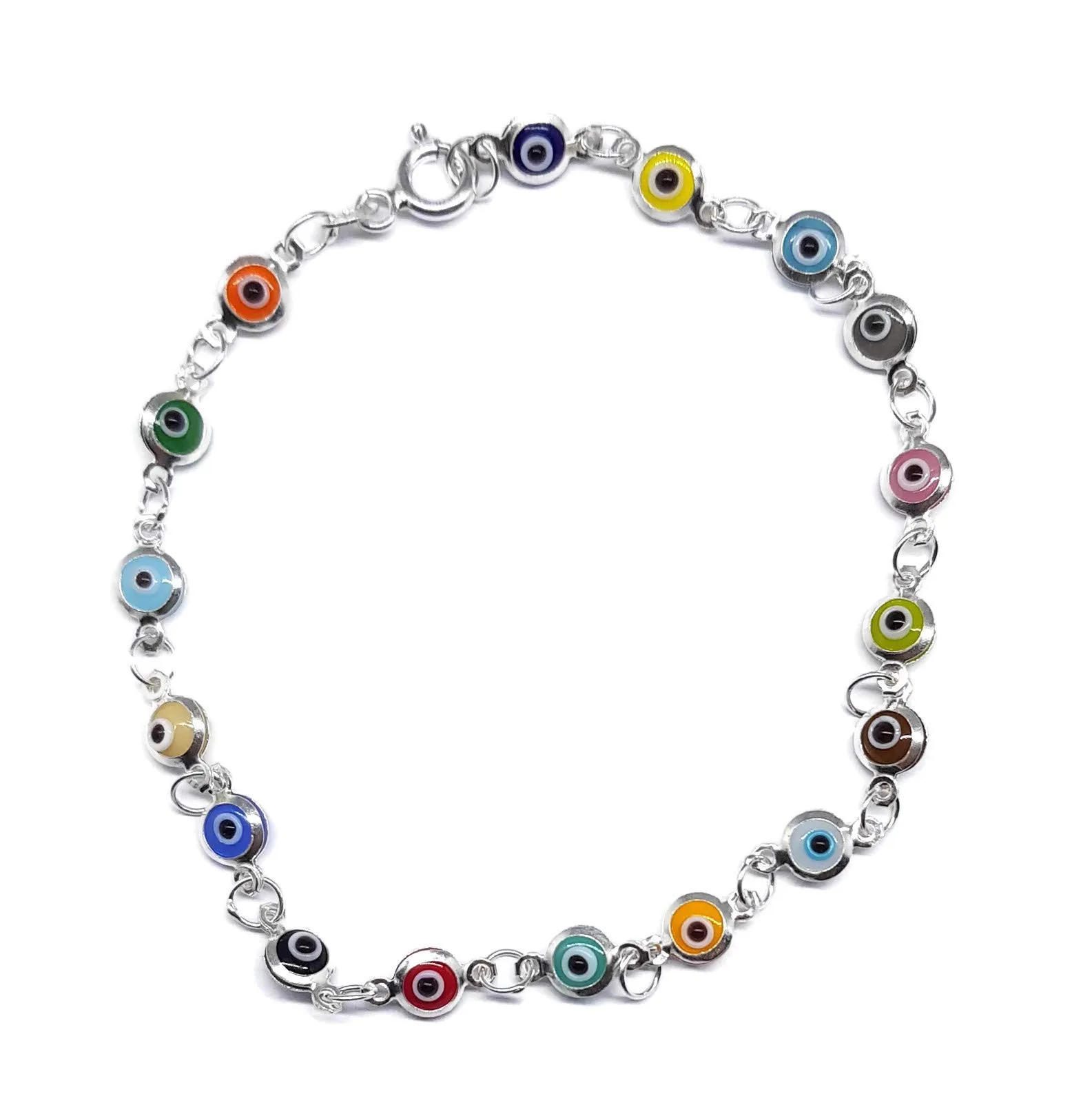 MYSTIC JEWELS By Dalia – Bracciale in argento contro il malocchio – 19 cm (Multicolore) - immagine 1