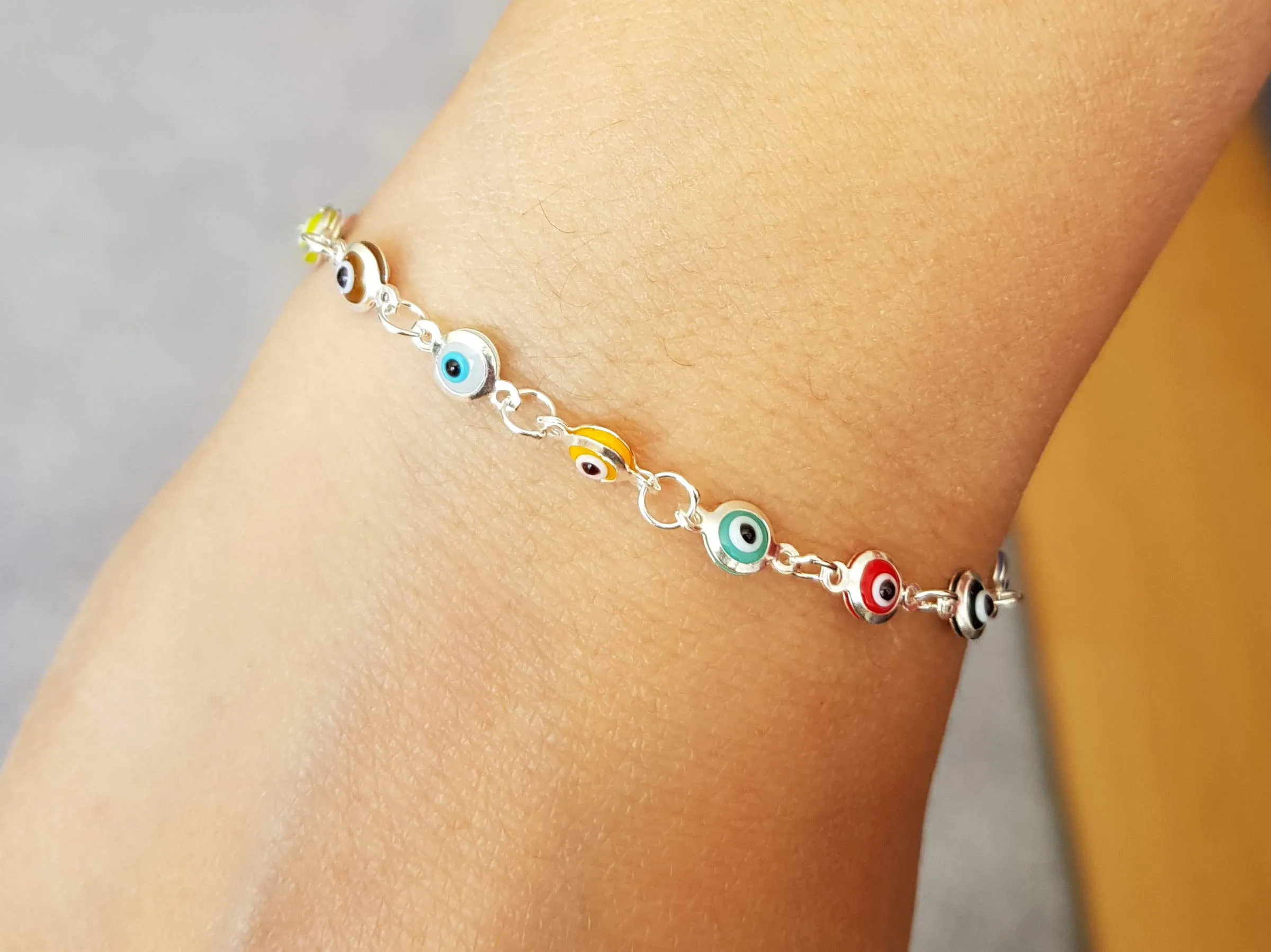 MYSTIC JEWELS By Dalia – Bracciale in argento contro il malocchio – 19 cm (Multicolore) - immagine 2