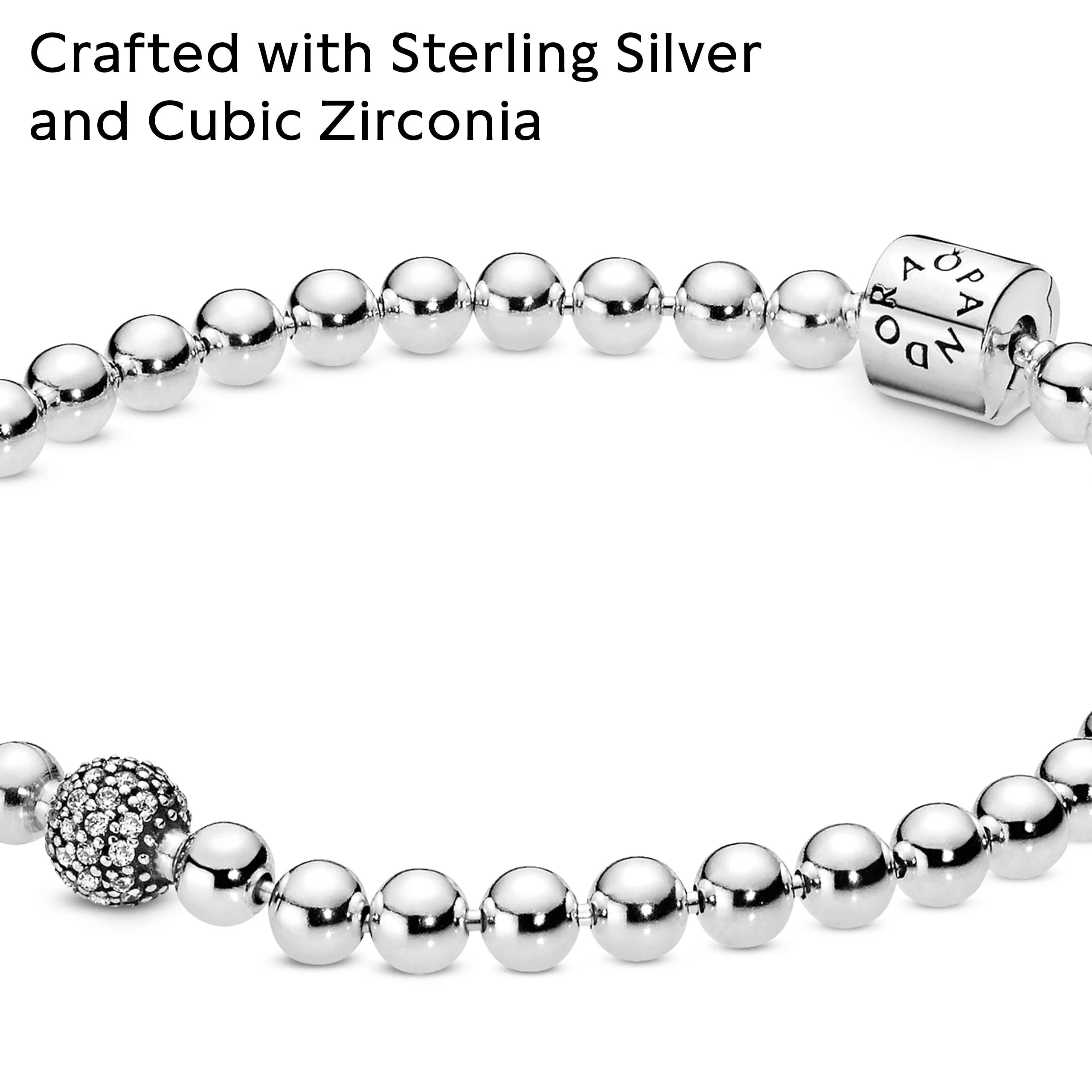 PANDORA Purely PANDORA Bracciale con perline e pavé in argento Sterling con zirconia cubica, 21 - immagine 4