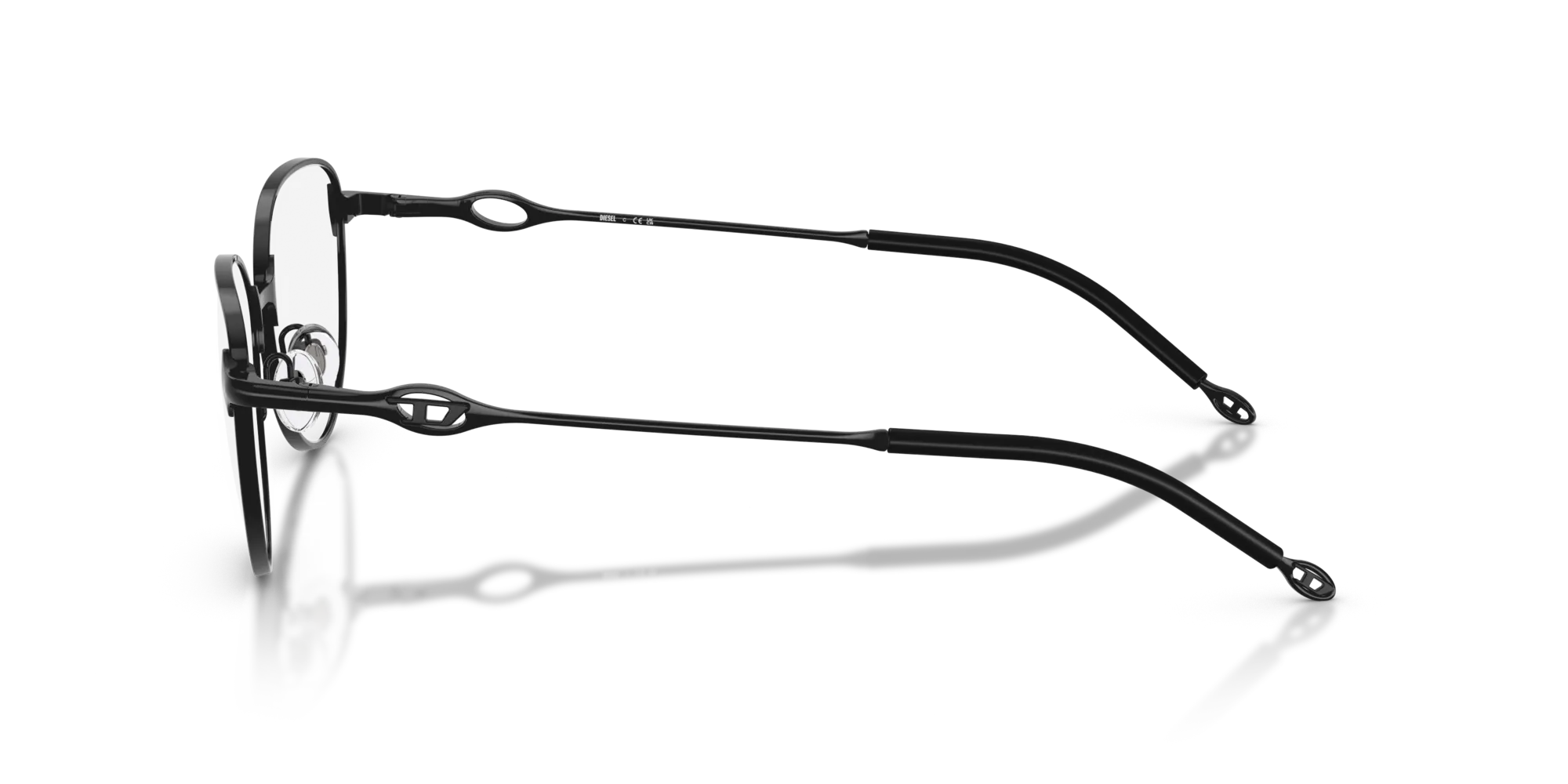DIESEL DL5003 1002 Montature da vista Metallo Nero Rotonda Normale - immagine 4