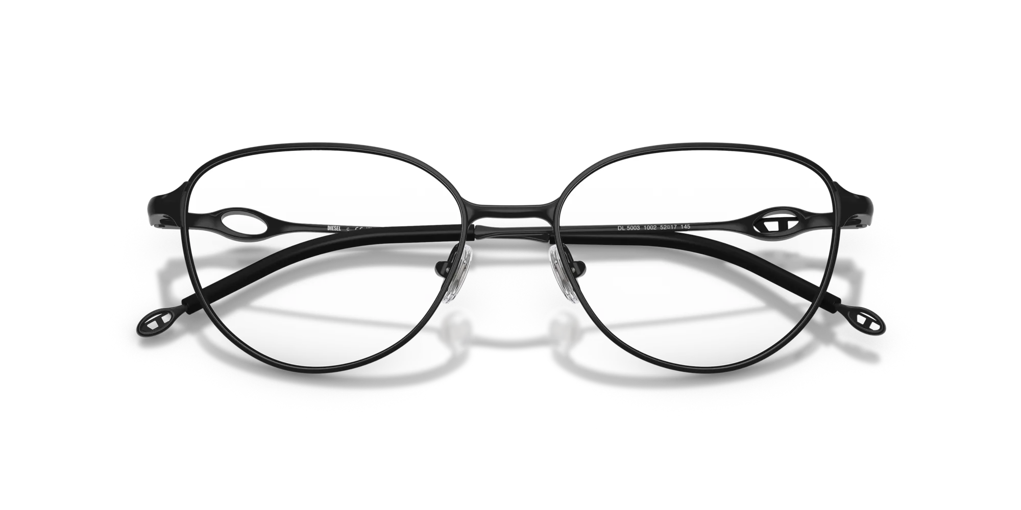 DIESEL DL5003 1002 Montature da vista Metallo Nero Rotonda Normale - immagine 2