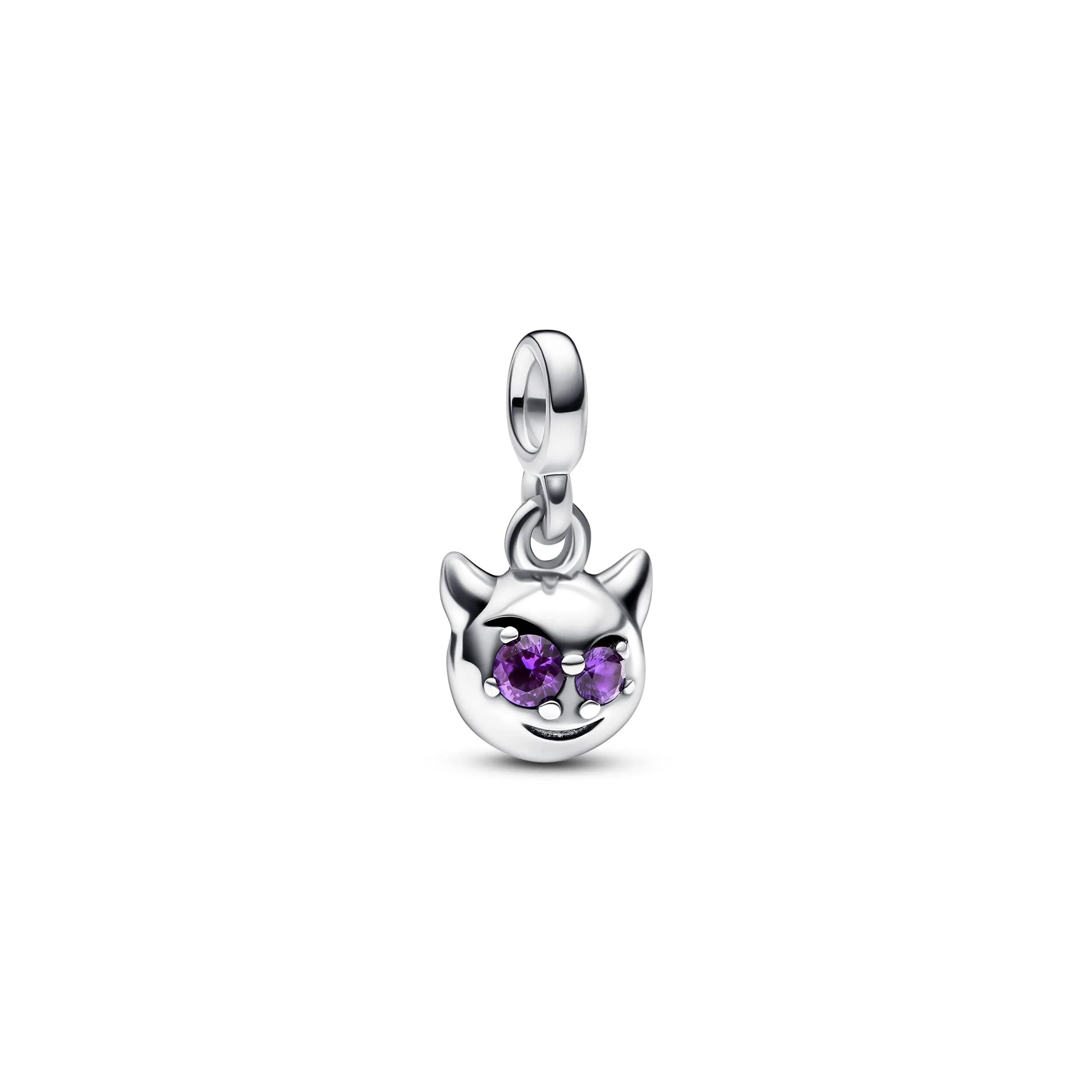 PANDORA ME Mini ciondolo a forma di diavolo in argento Sterling con cristallo viola reale e smalto viola - immagine 1