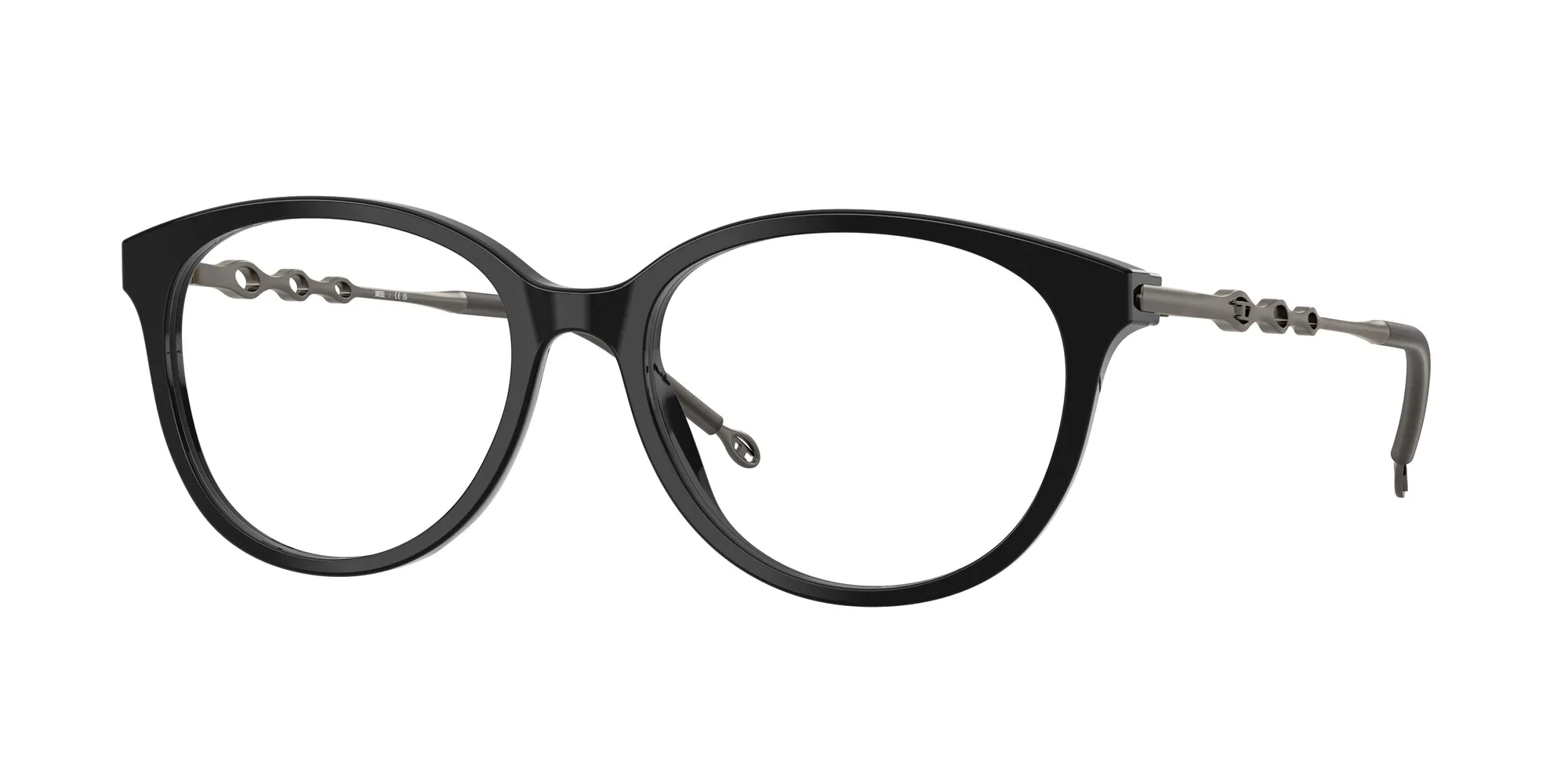 DIESEL DL4007 2001 Montature da vista Acetato Nero Rotonda Normale - immagine 1