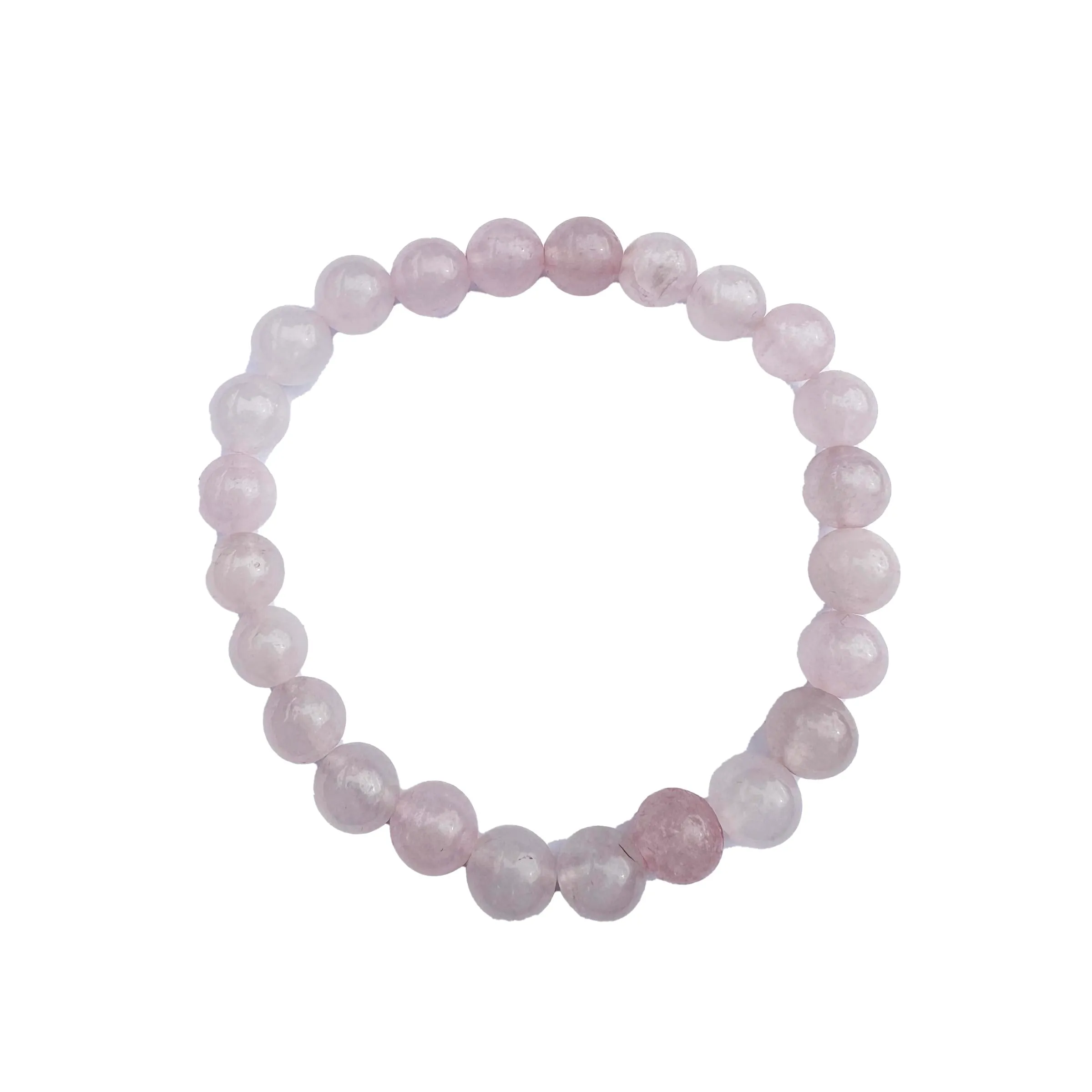 Bracciale in pietra naturale (Quarzo Rosa) - immagine 1