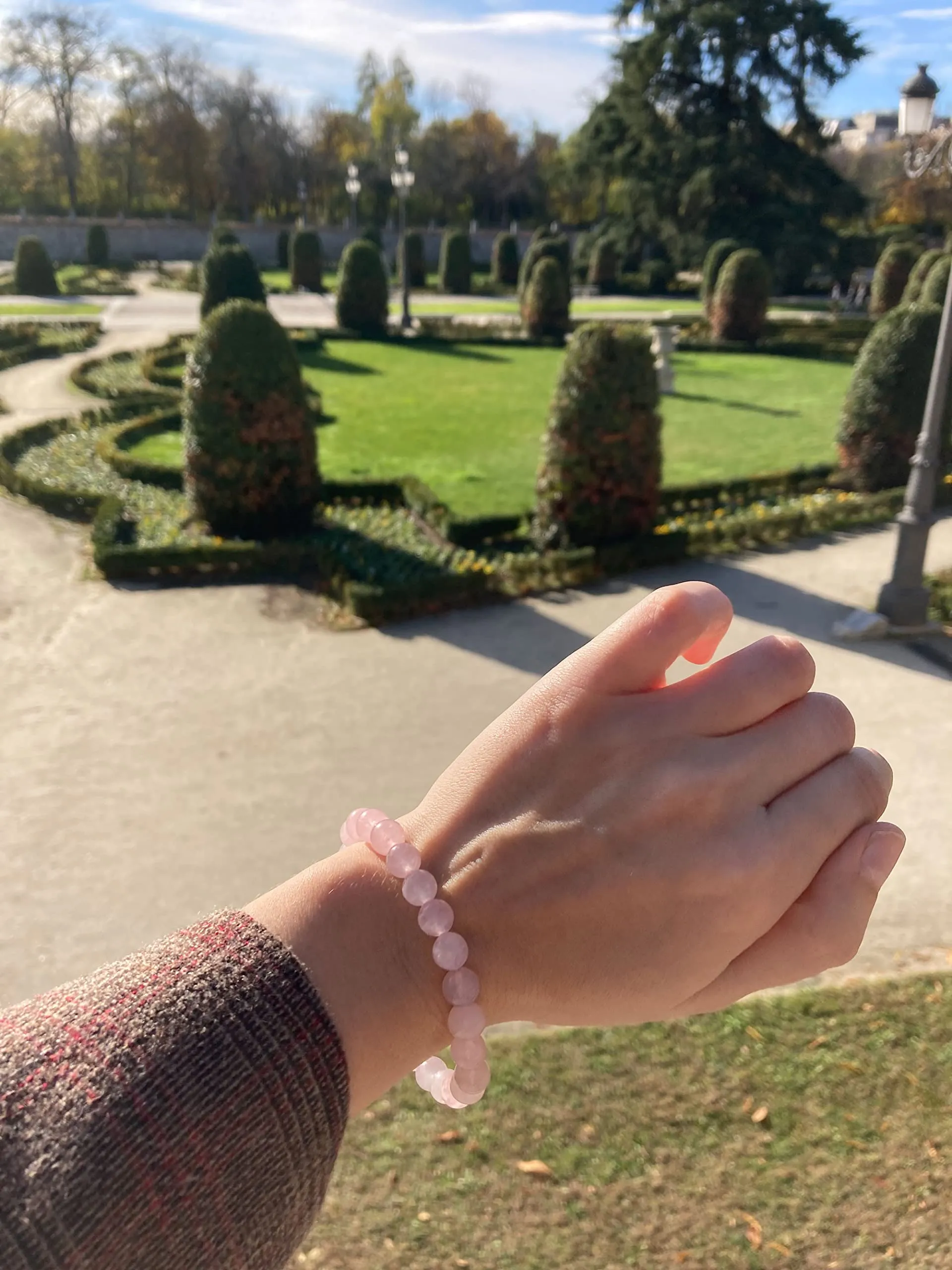 Bracciale in pietra naturale (Quarzo Rosa) - immagine 3